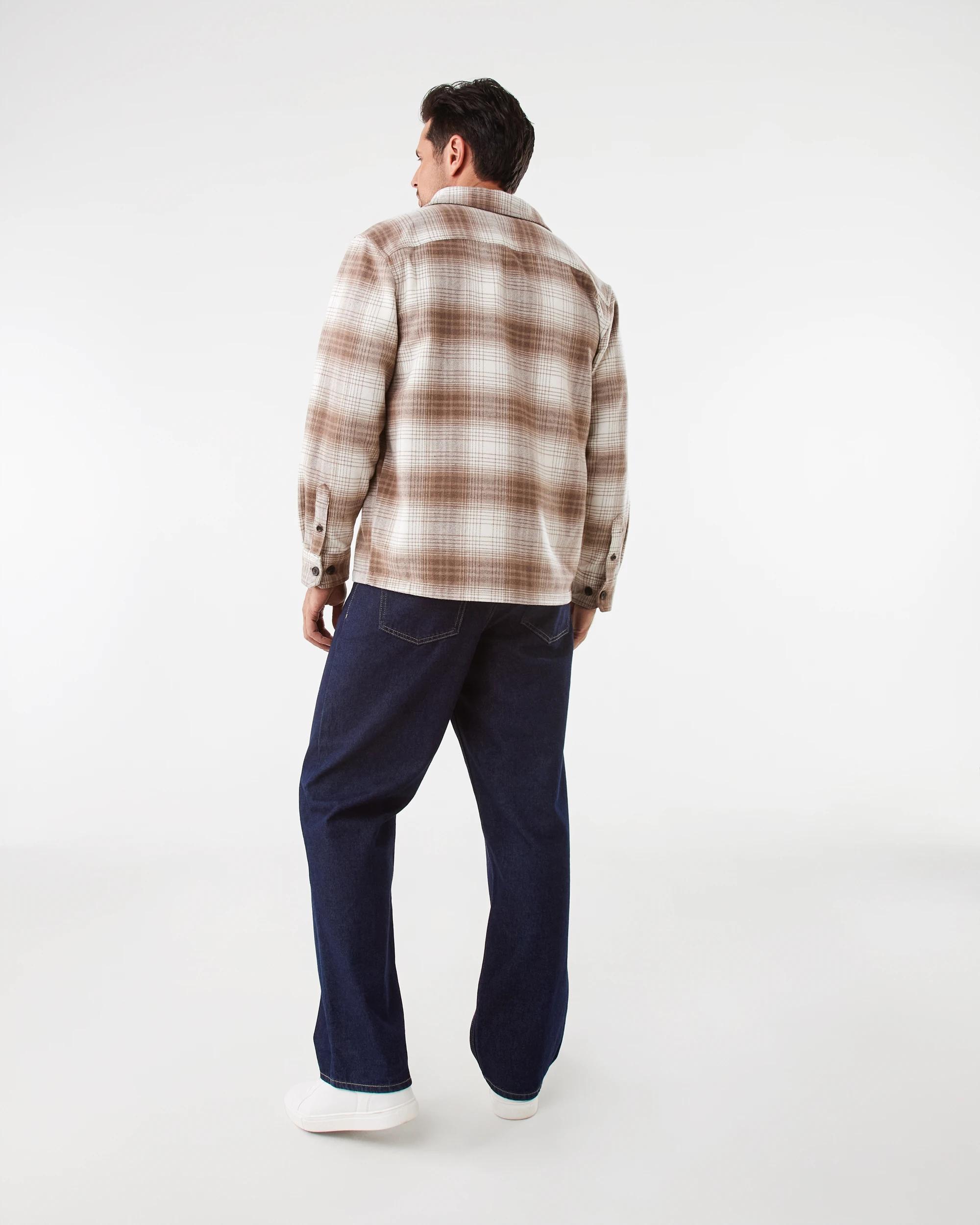4 Long Sleeve Check Overshirt Brn Check, 4 of 9