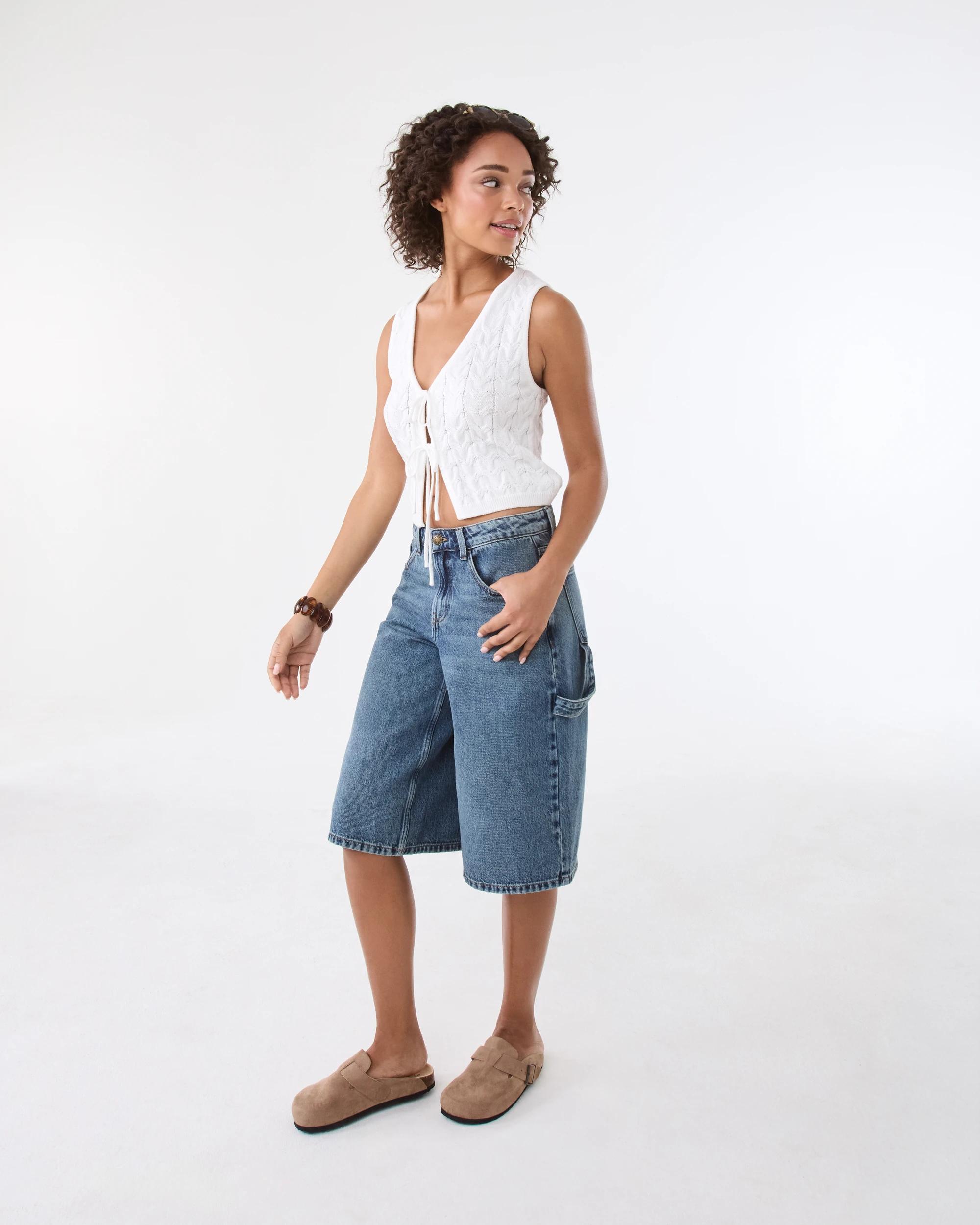 3 True Knit Cable Tie Vest Snw White, 3 of 8