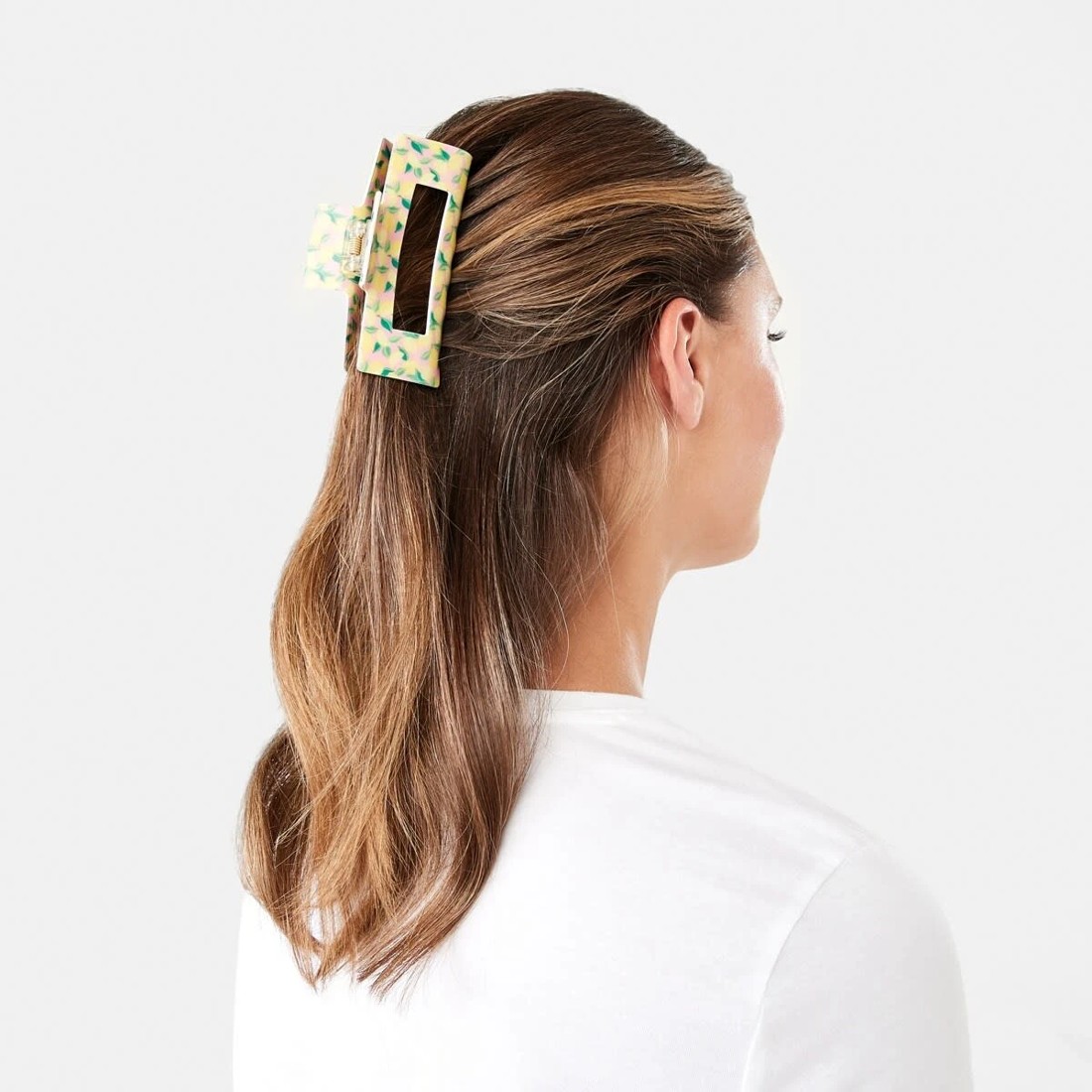 3 Yellow Rectangle Lemon Claw Hair Clip, 3 of 4