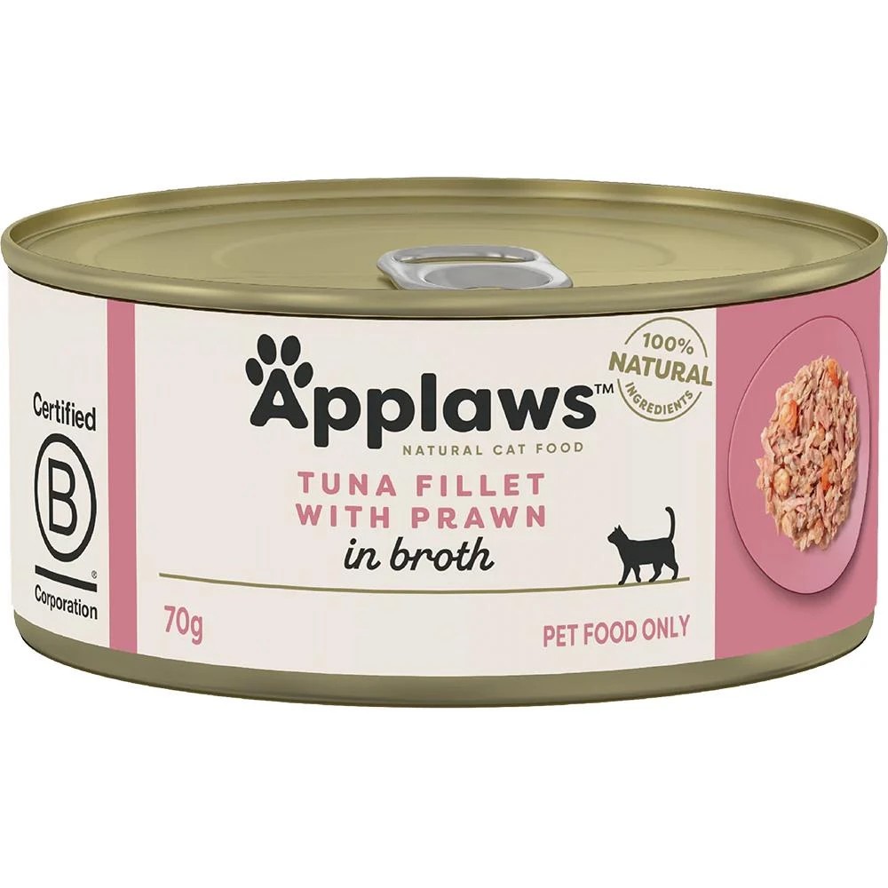 1 Applaws Cat Tin Tuna & Prawn 70g 24pk, 1 of 2