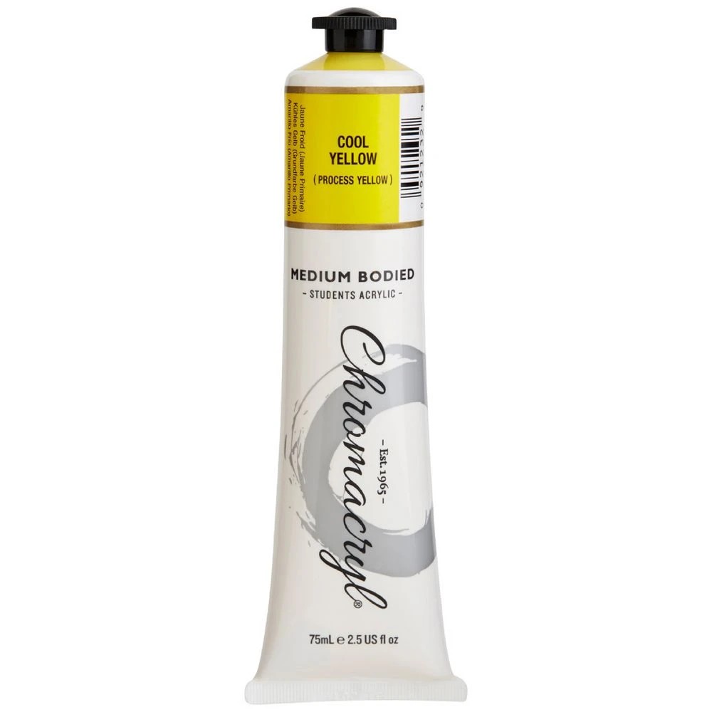 1 Chromacryl Student Acrylic Paint 75mL Cool Yellow, 1 of 1