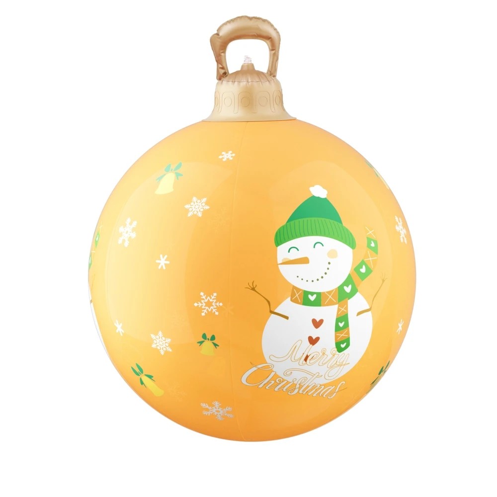 1 Jingle Jollys Christmas Inflatable Ball 60cm Led Illuminated Snowman Xmas Decor - Gold, 1 of 6