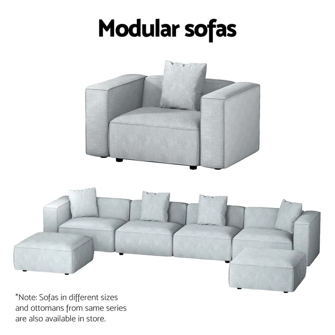 5 Artiss Modular Sofa Chaise Set 2-Seater
 - grey, 5 of 5