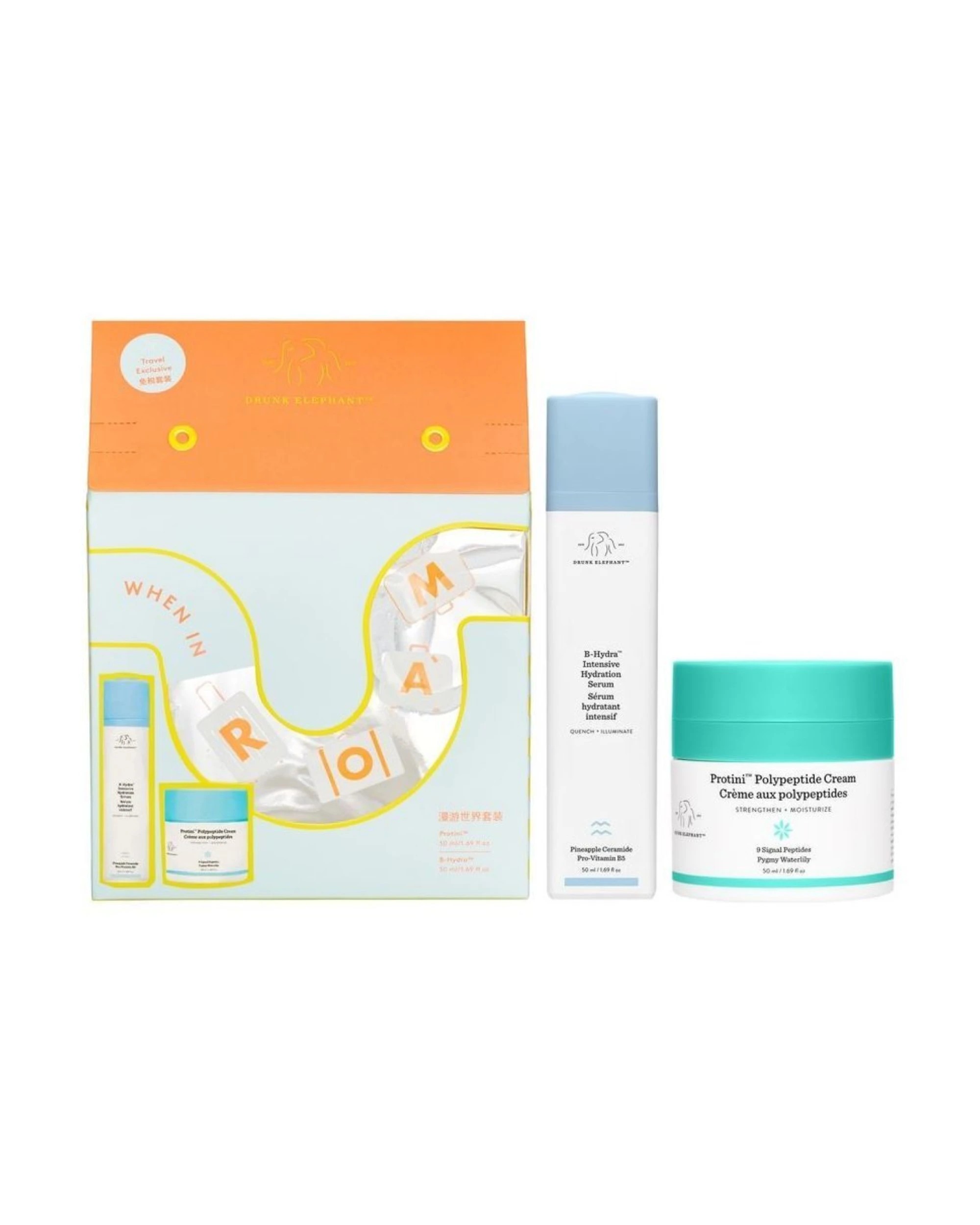 1 Drunk Elephant When In Roam Set: Protini Polypeptide Cream 50ml+ B-Hydra Intensive Hydration Serum 50ml  2pcs, 1 of 4