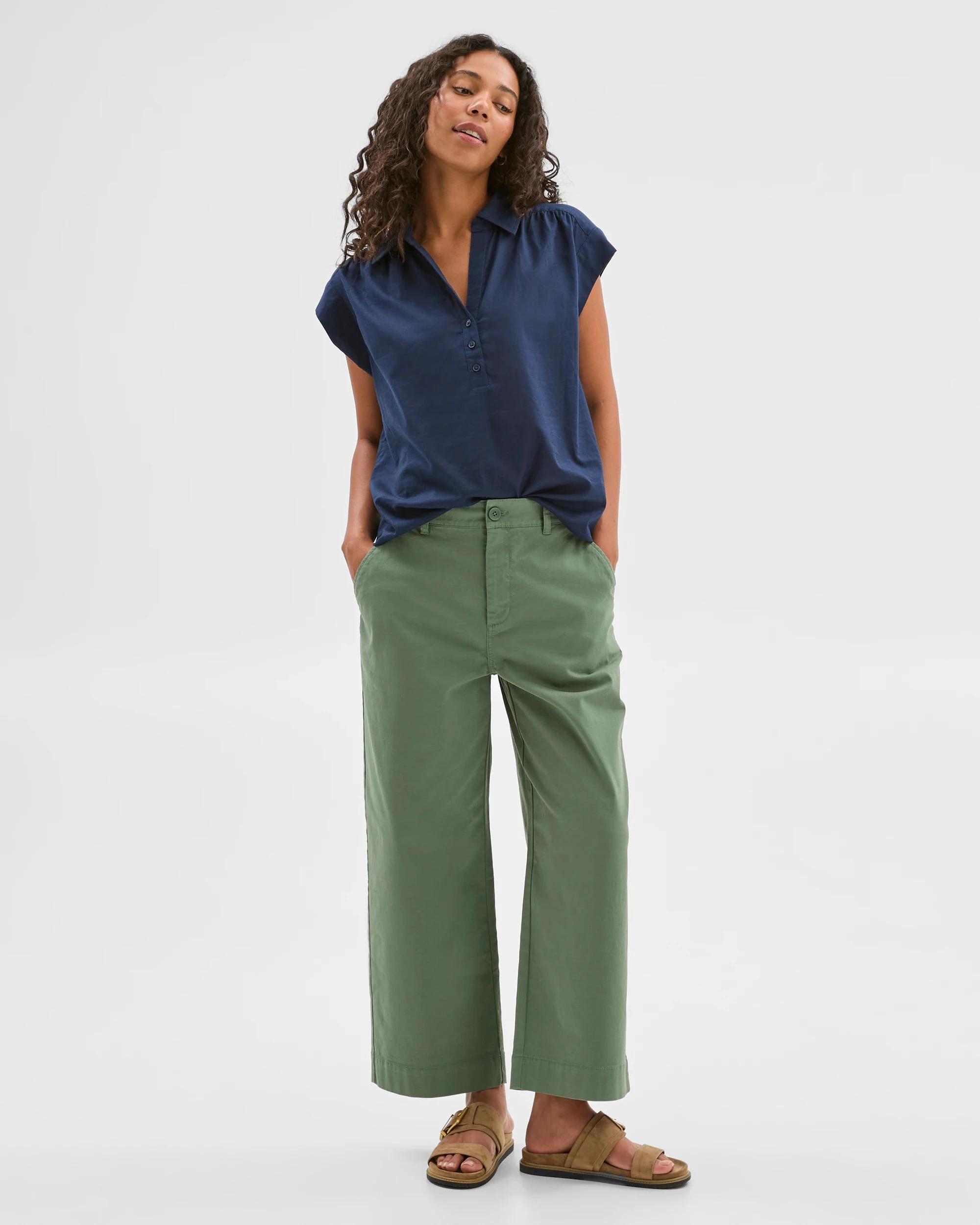 1 Target Australian Cotton Summer Crop Pants KALE, 1 of 6