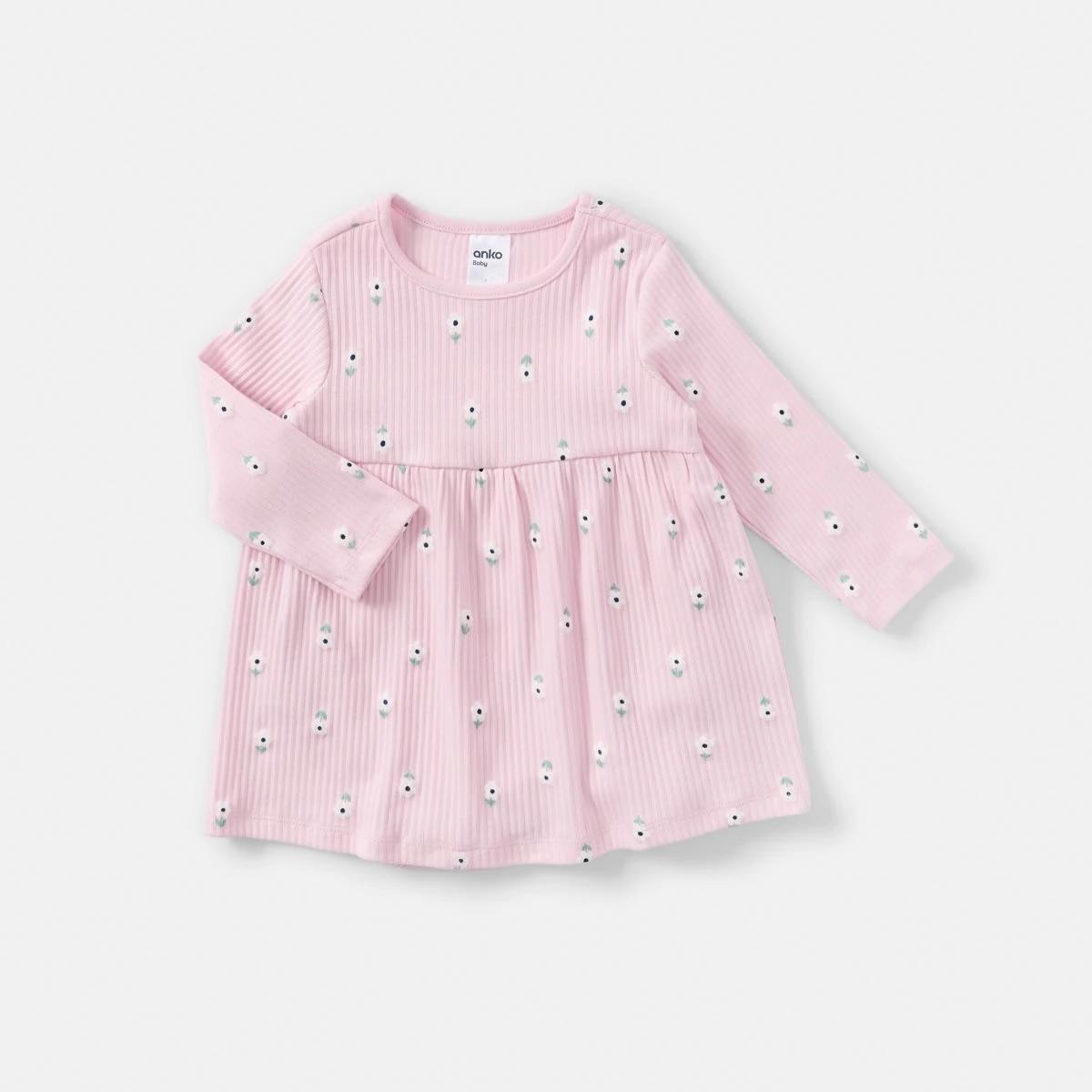 1 All Over Print Bodysuit Dress Pnk Flrl, 1 of 4