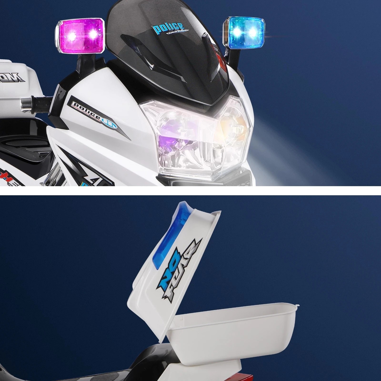 3 Alfordson Kids Ride On Car Patrol Motorcycle Electric 60W Motors BMW Inspired - White, 3 of 9