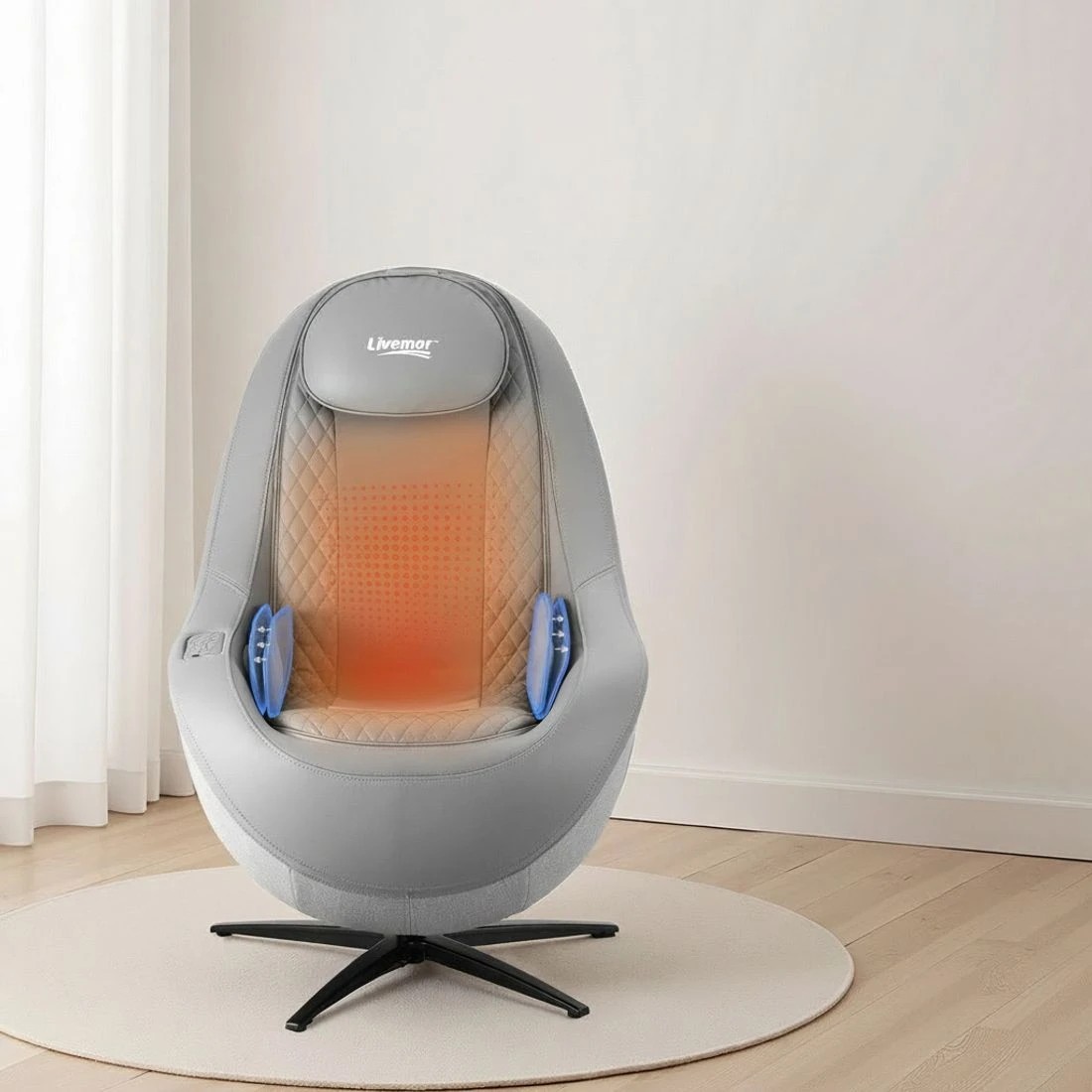 9 Livemor Massage Chair Electric Recliner Home Massager 3D ROLI - Grey, 9 of 9