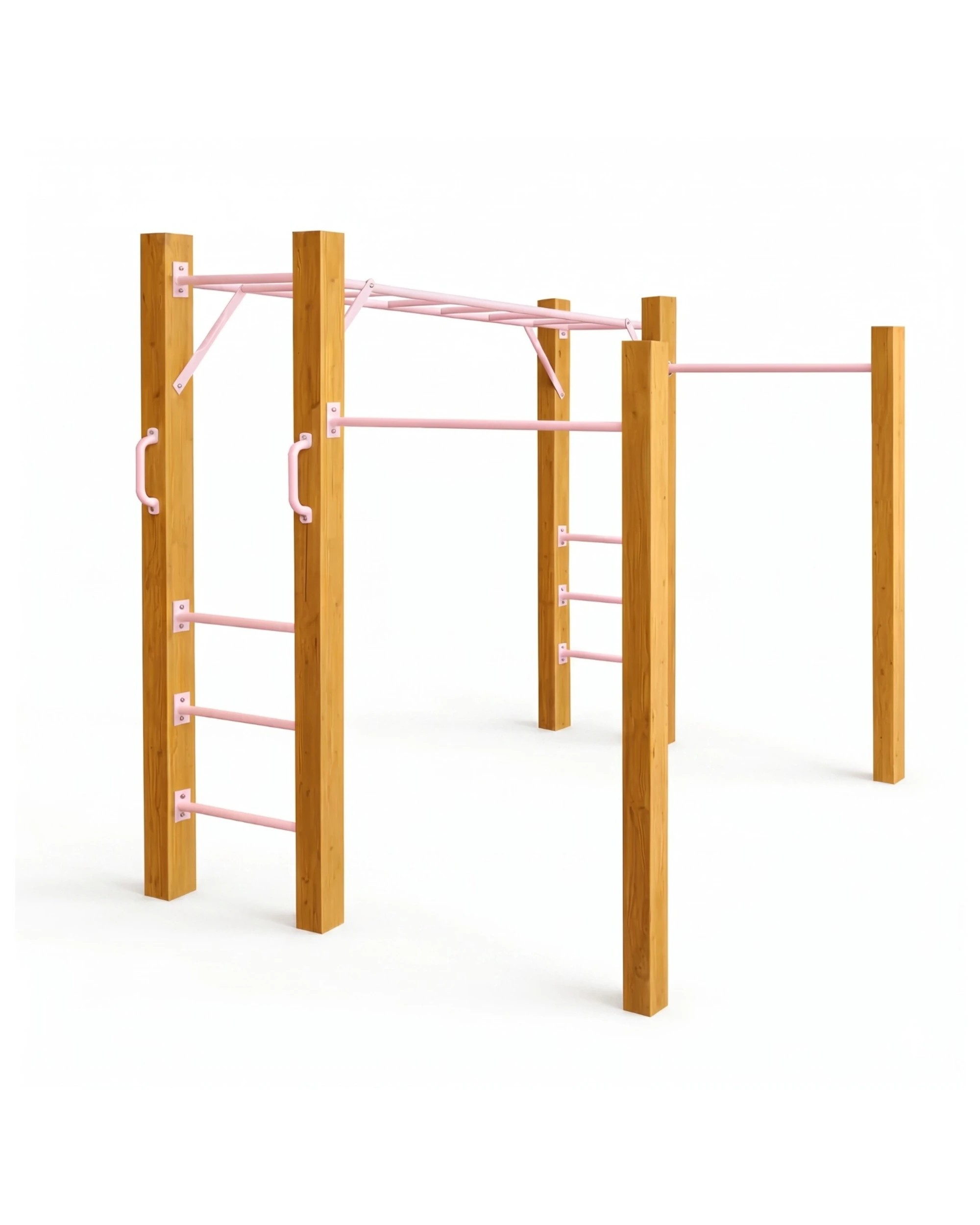 1 Hide & Seek Kids Monkey Bars - Adjustable Height - Baby - Pink, 1 of 4