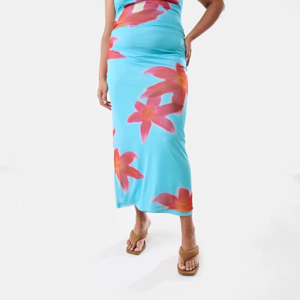 3 Mesh Maxi Skirt HOT TROP CLEAR AQUA, 3 of 8