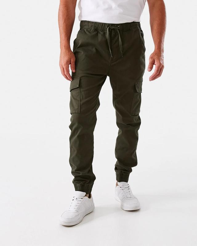 Elastic Waist and Cuffed Cargo P