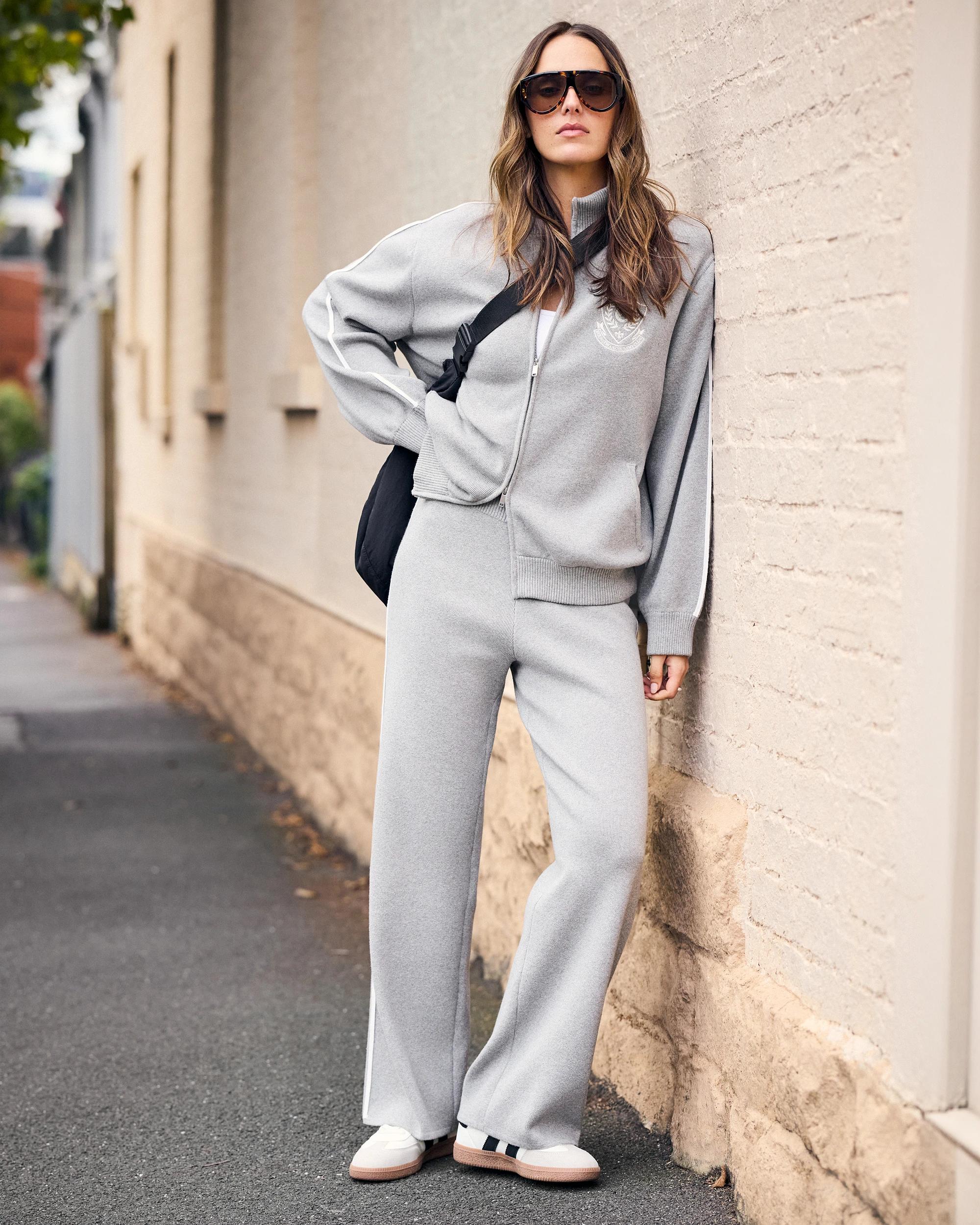 8 Target Active Australian Cotton Blend Side Stripe Wide Leg Pants GREY MARLE, 8 of 8