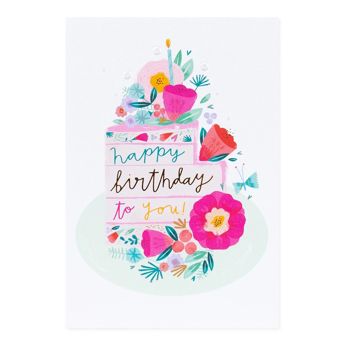 3 Connections from Hallmark Birthday Card - Flower Cake Slice, 3 of 3