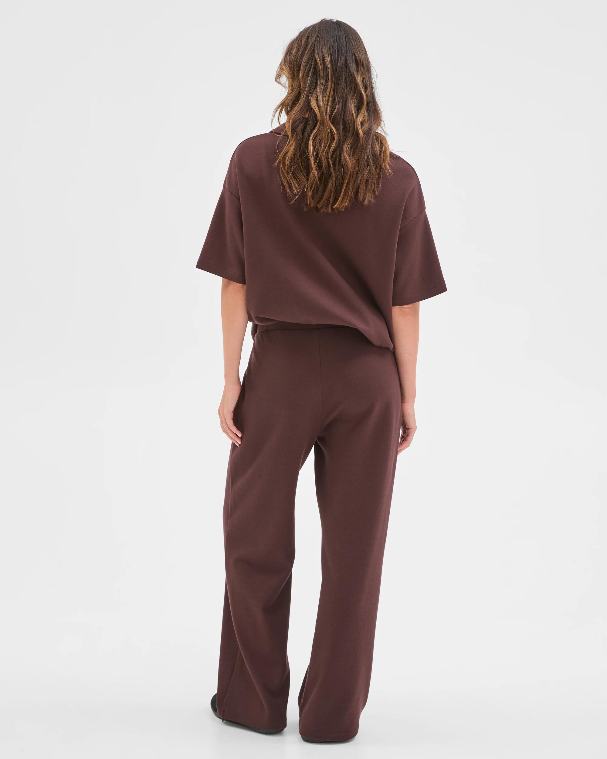 7 Target Woman Australian Cotton Blend Wide Leg Interlock Pants CHOCOLATE PLUM, 7 of 7