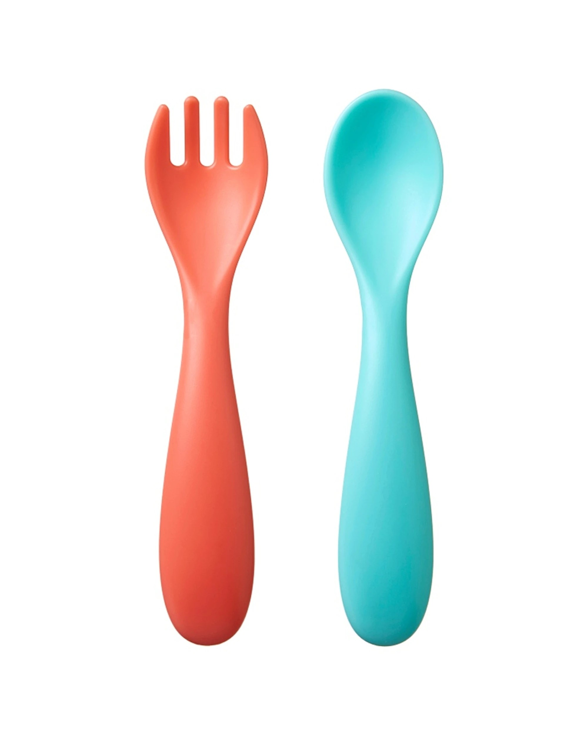 2 Nuby 8x 6pc Brights Baby Fork & Spoon Set Durable Kids Plastic Dinnerware - Multi, 2 of 2