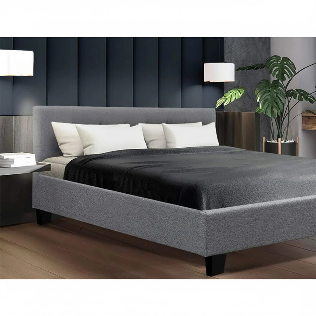 8 Artiss Bed Frame Queen Size VANKE - Grey, 8 of 10