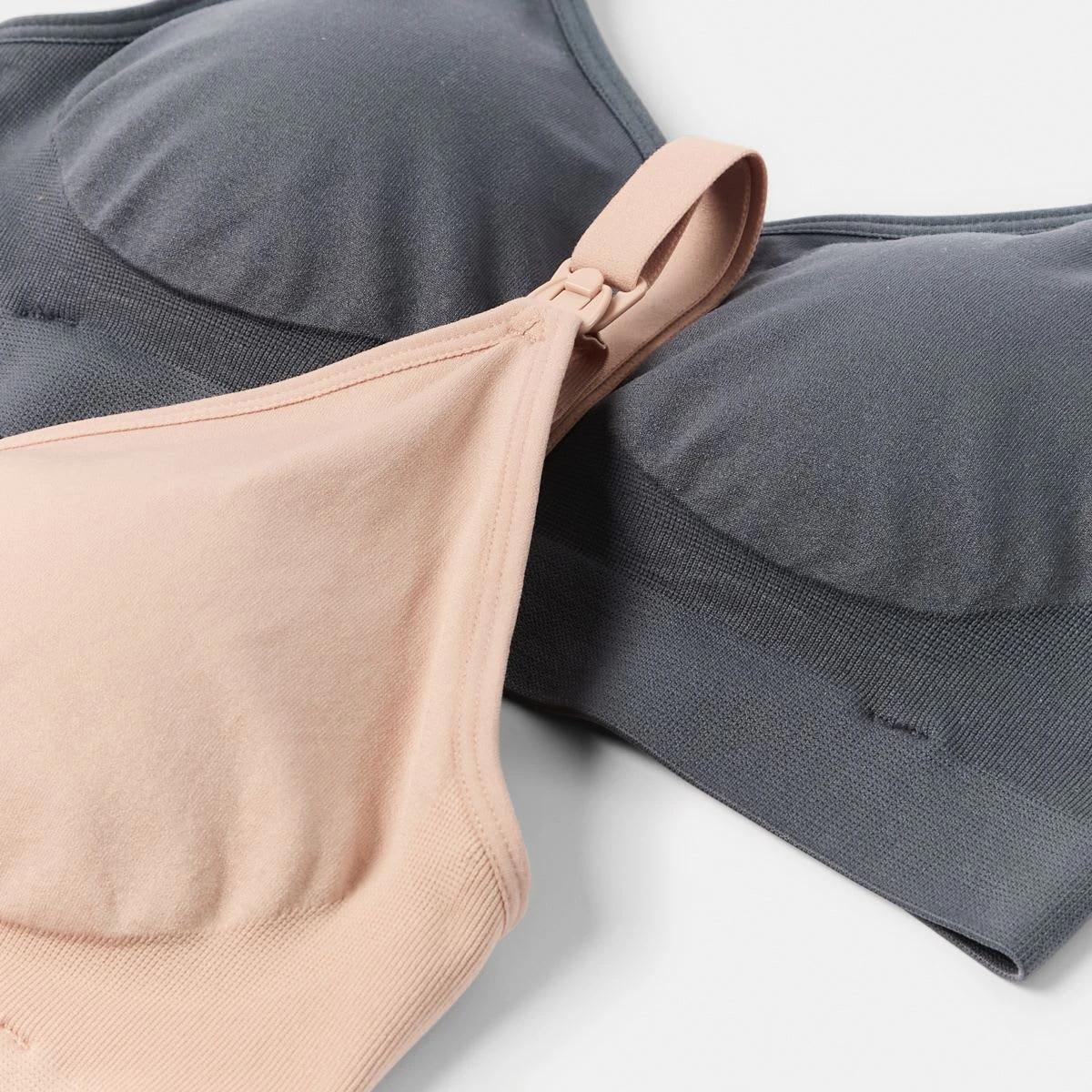 2 2 Pack Maternity Wirefree Seamfree Crop OYSTER PINK, OMBRE BLUE, 2 of 9