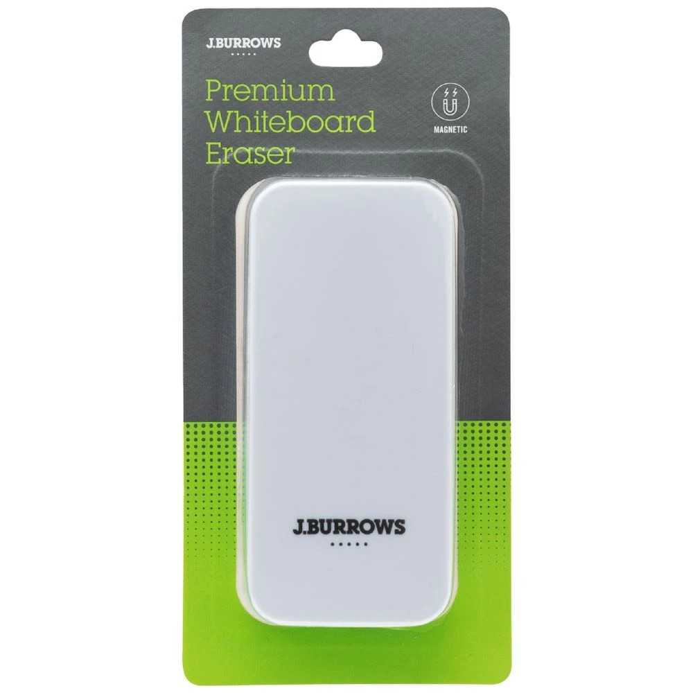 2 J.Burrows Magnetic Whiteboard Eraser White, 2 of 3