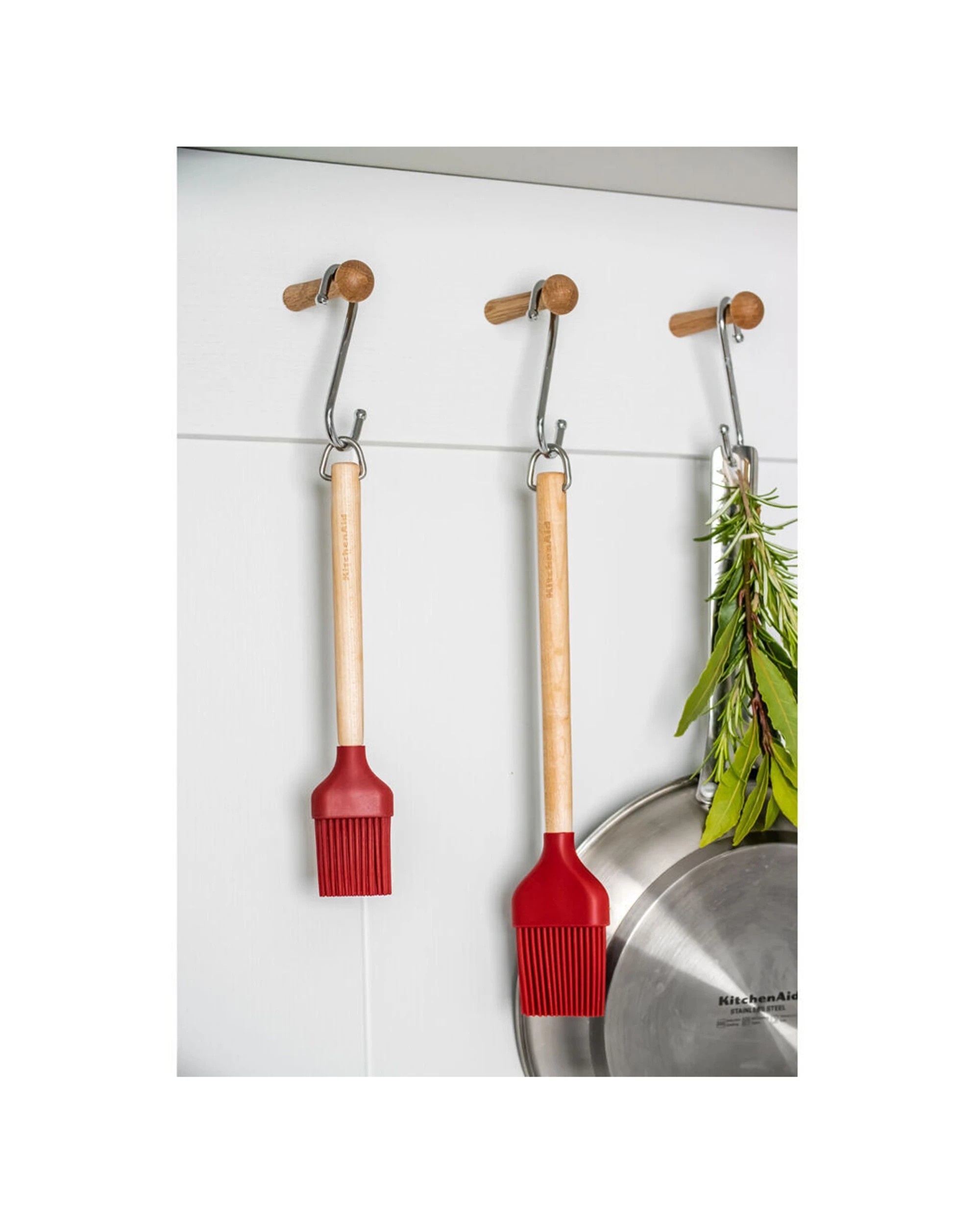 6 KitchenAid Birchwood Handle Pastry Brush 4PK Silicone Head Kitchen Utensil - Red, 6 of 6