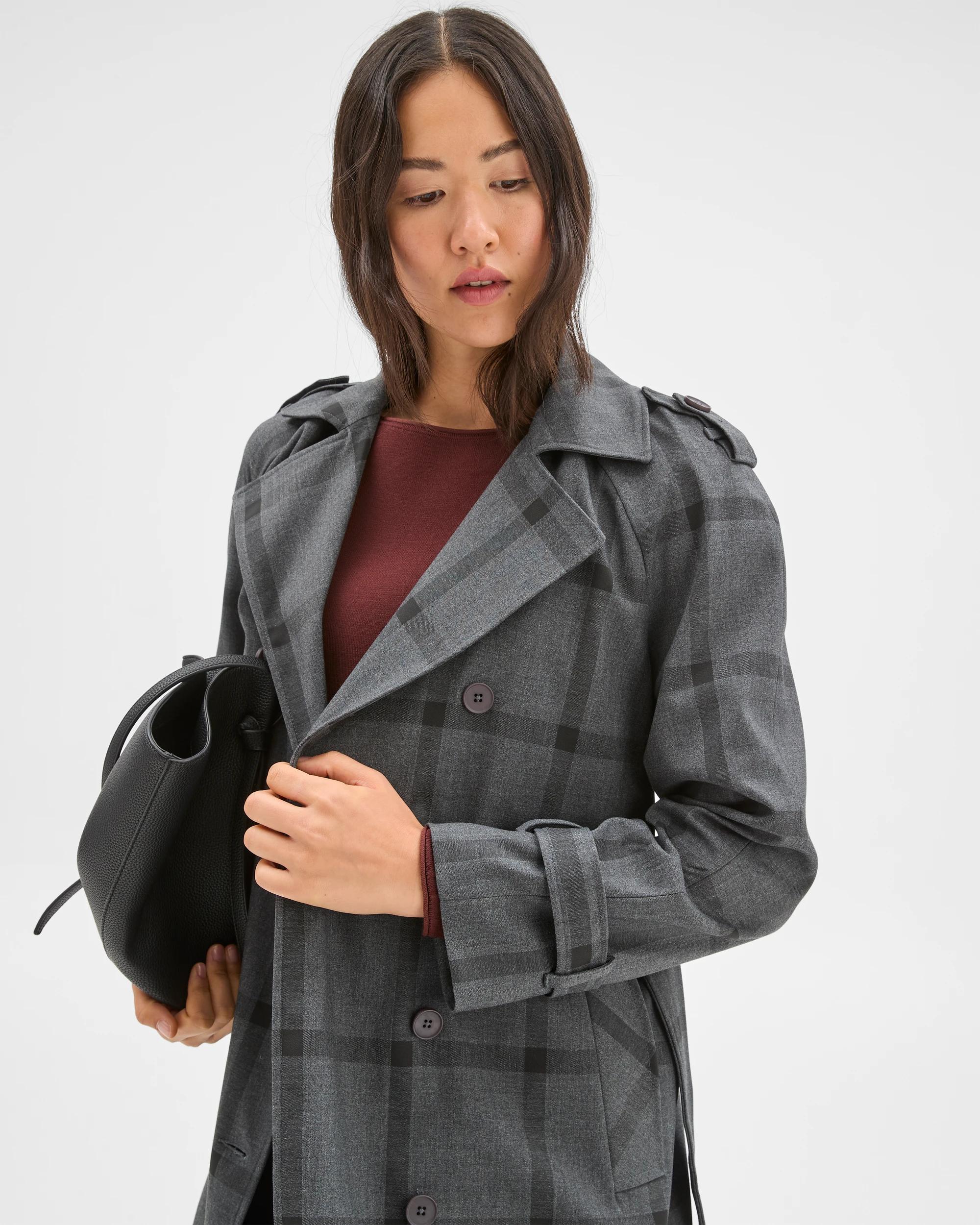 2 Preview Classic Check Trench Coat CHARCOAL CHECK, 2 of 7