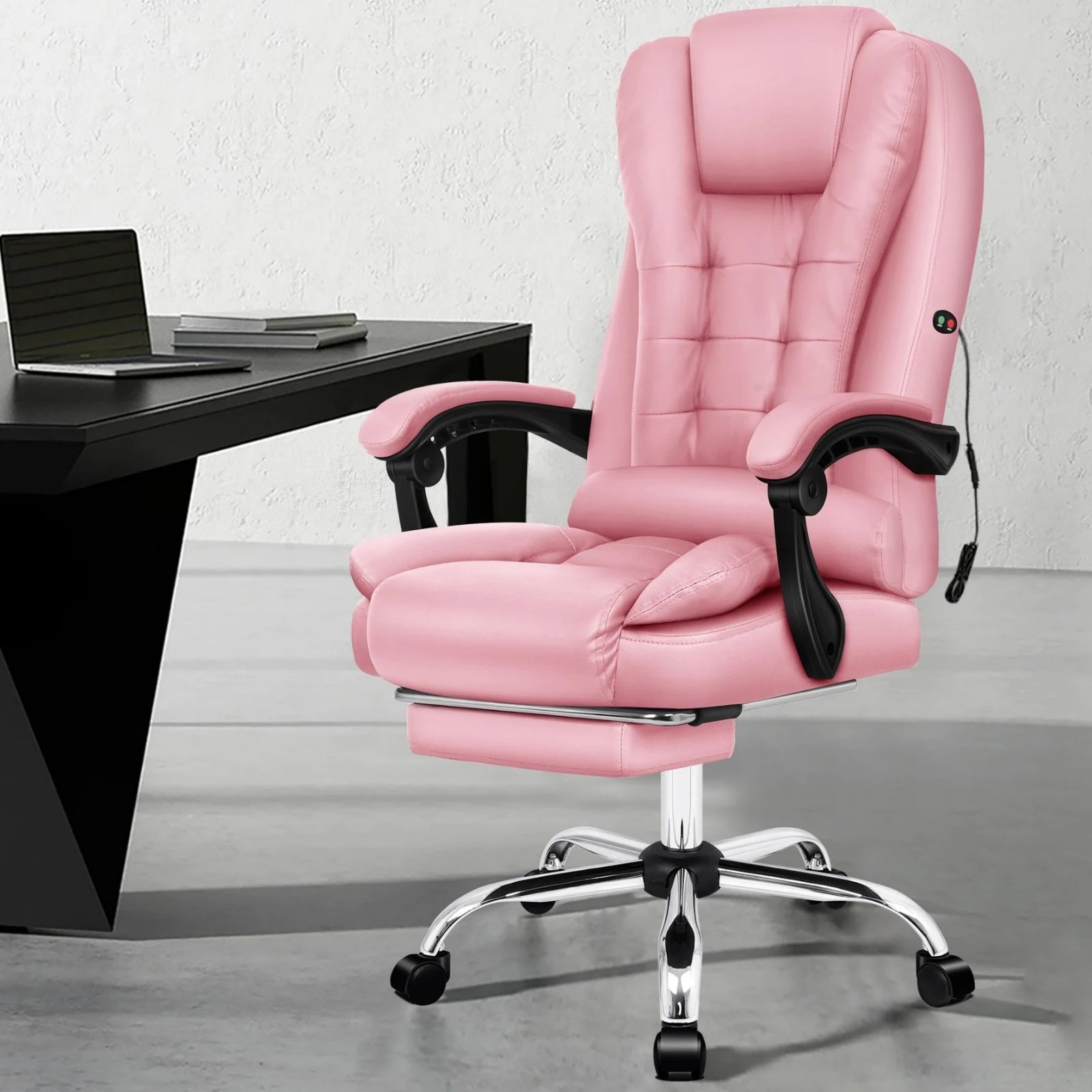 2 Alfordson Massage Office Chair Gaming Seat Executive Racing Leather Computer - Pink, 2 of 10