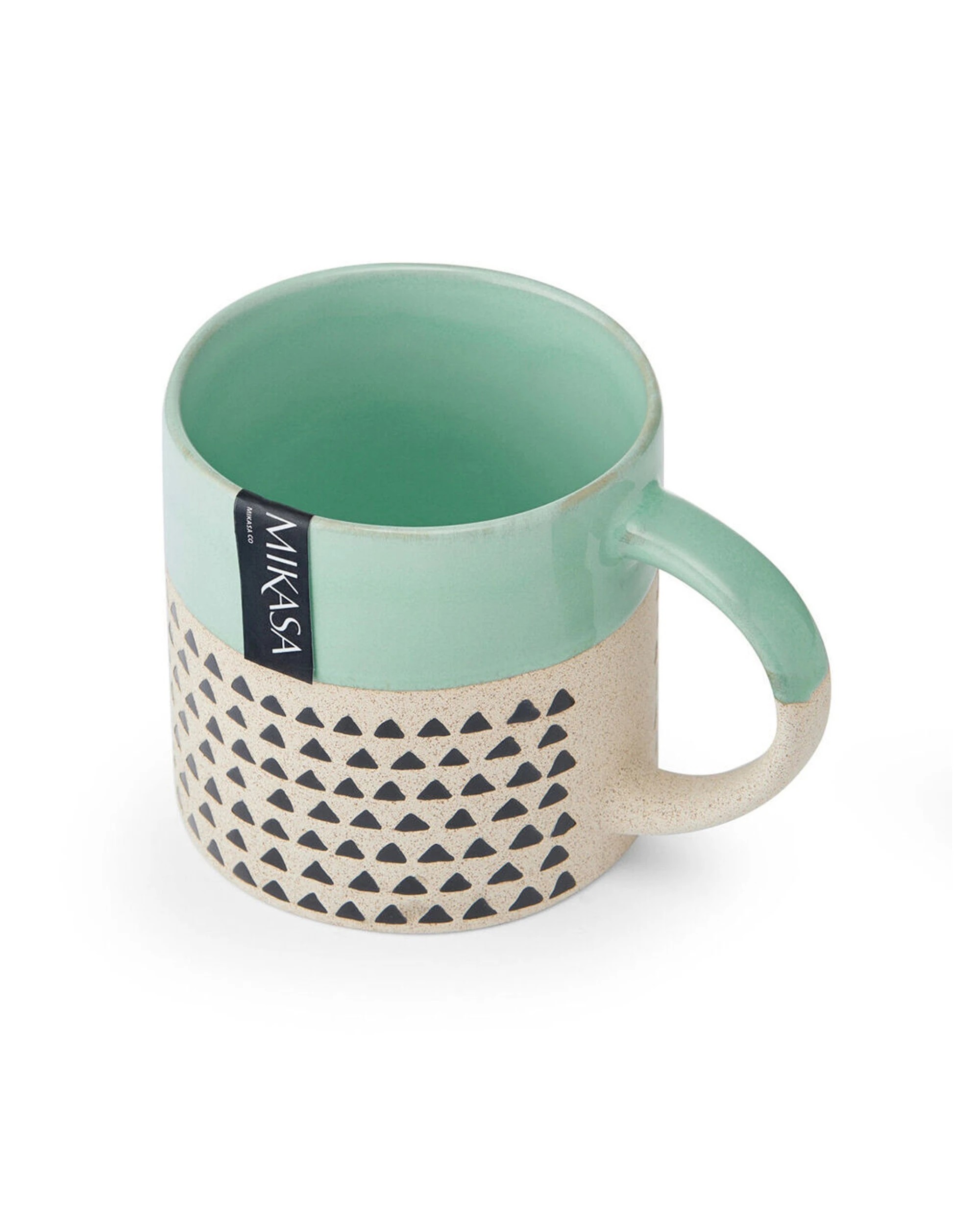 2 Mikasa 8PK Wax Resist Glaze Coffee Mug Clay 390ml - Green, 2 of 7