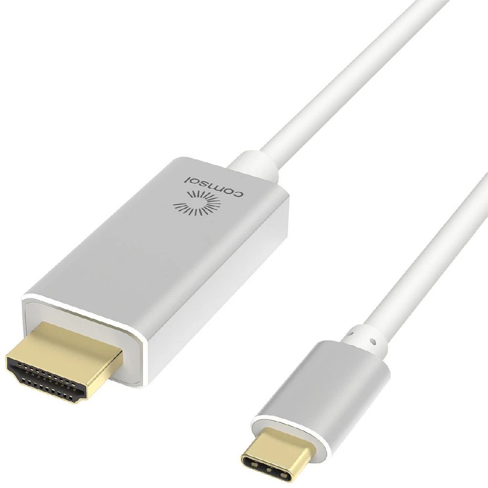 1 Comsol USB-C to 4K HDMI Male Cable 3m White, 1 of 4