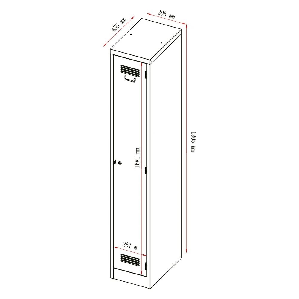 5 Stilford 1 Door Office Locker Gloss Silver Cabinets Cupboards, Lockers and Credenzas, 5 of 7