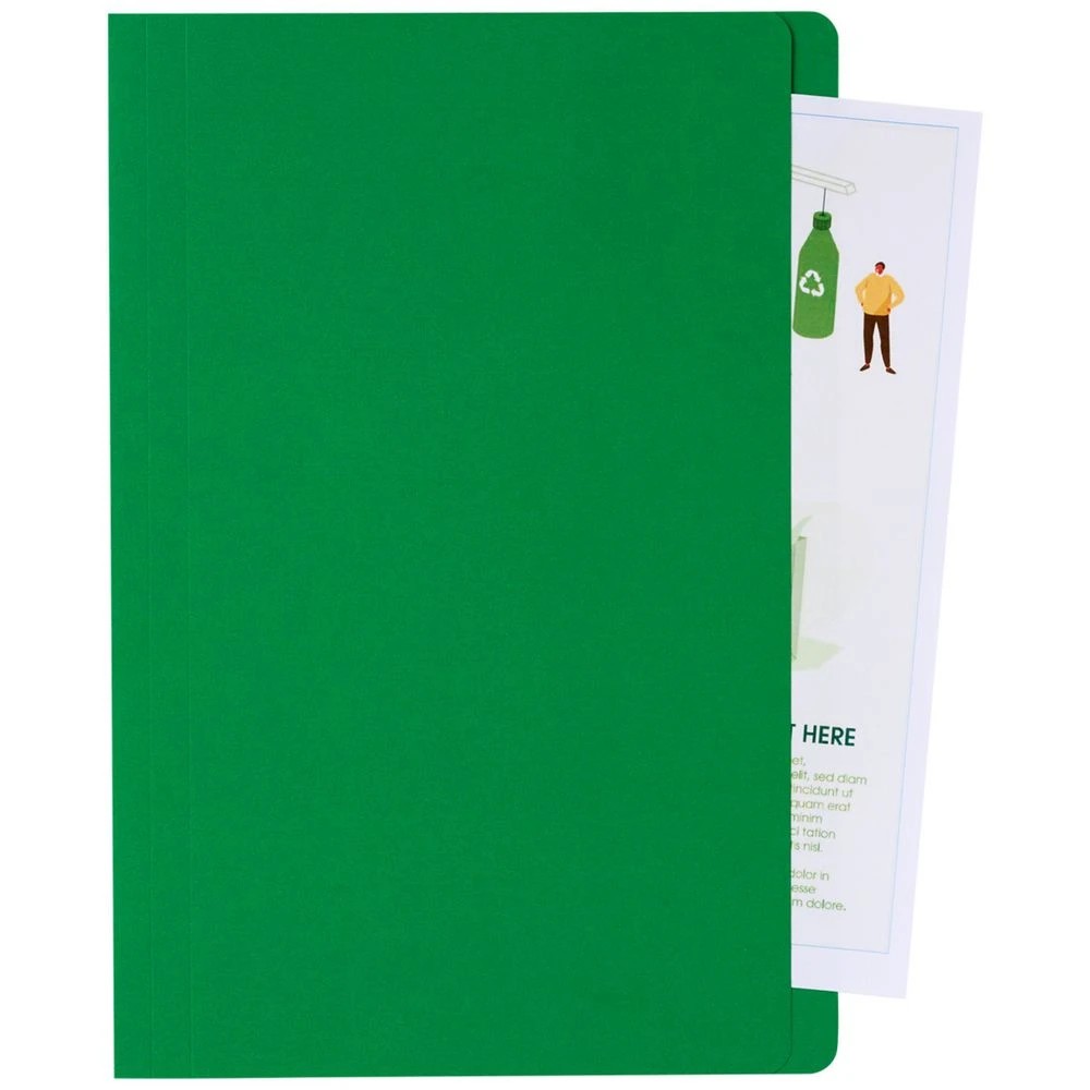3 J.Burrows Foolscap Manila Folder Green 100 Pack, 3 of 4