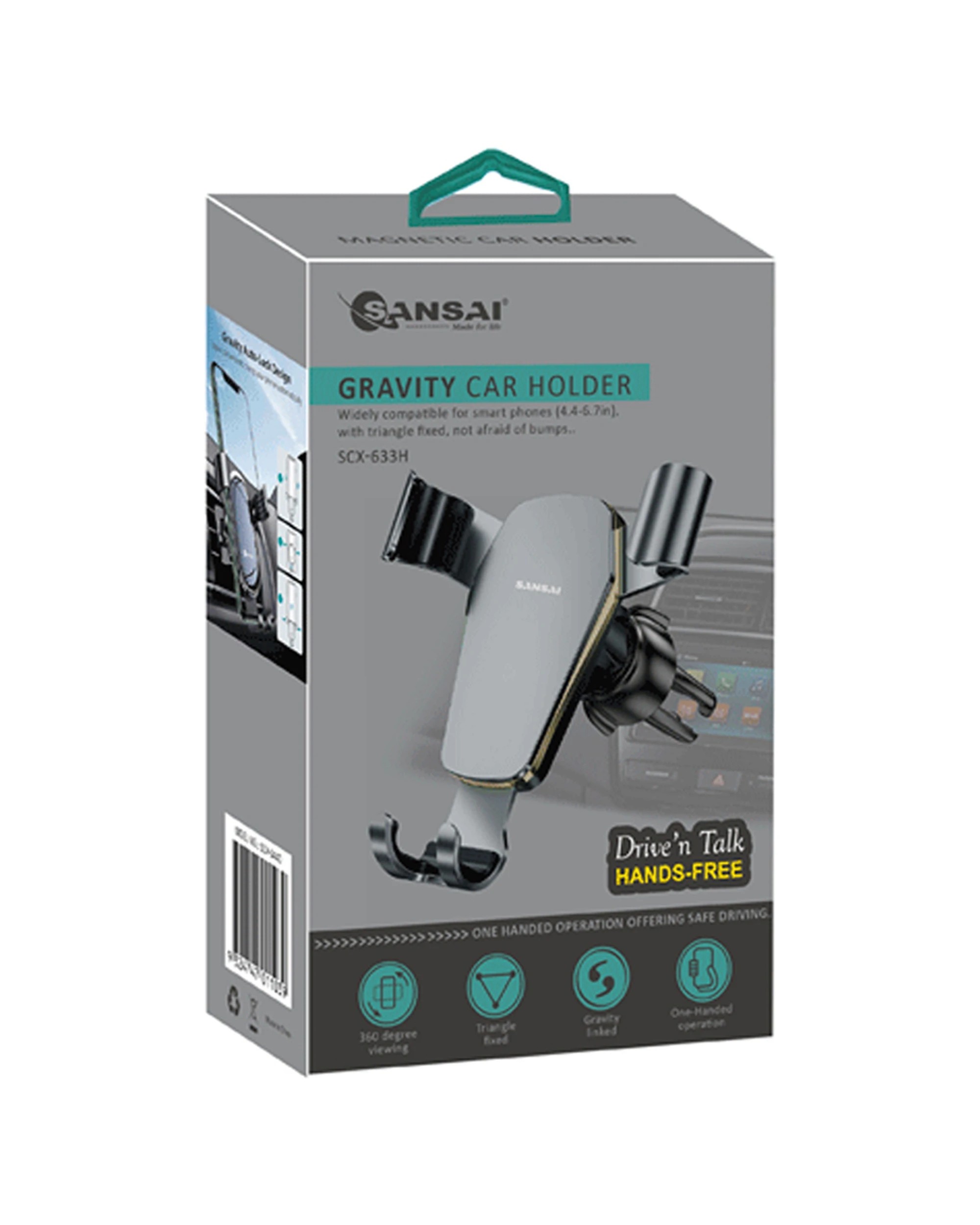 4 Sansai Gravity Smartphone Car Holder Adjustable Vent Mount for Secure Phone Placement in Car Vents - Black, 4 of 4