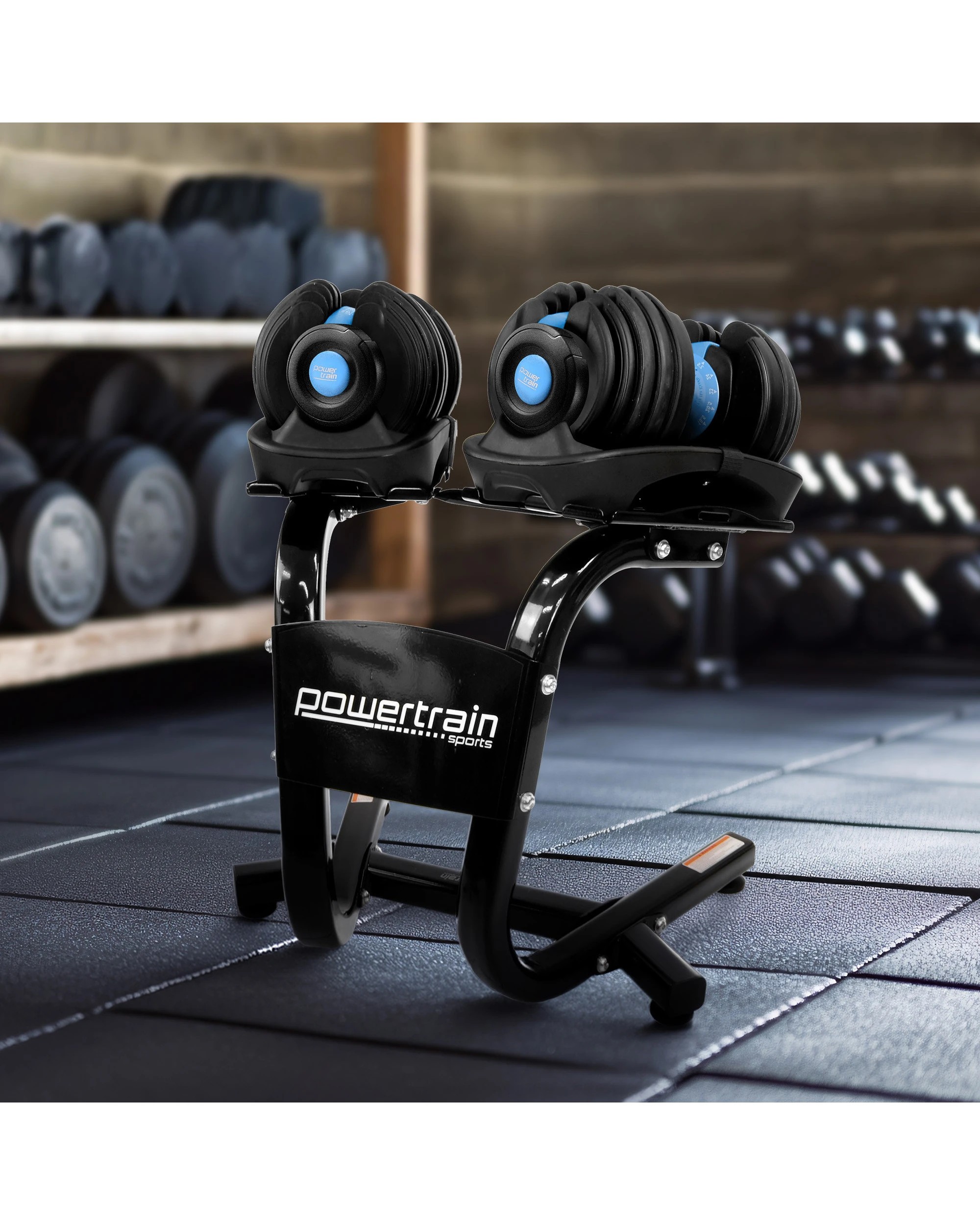 4 Powertrain 48kg Adjustable Dumbbells Set Home Gym Exercise Free Weights Stand - Blue, 4 of 8
