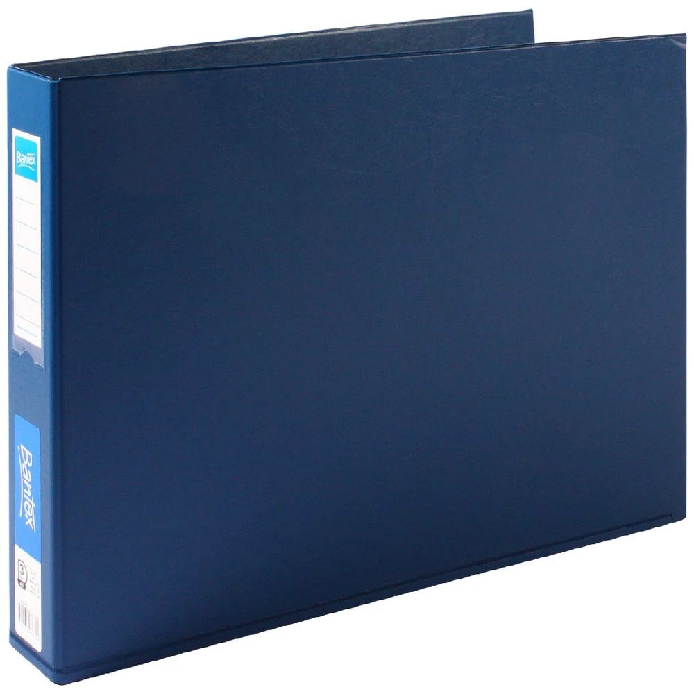 1 Bantex Binder A3 3 D-Ring 38mm Landscape PVC Blue, 1 of 1