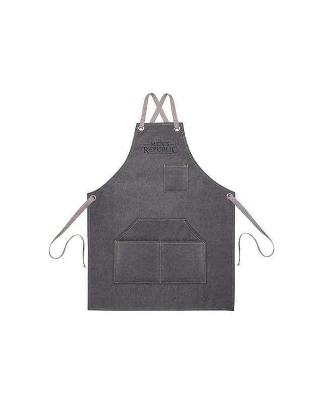 Mens Republic Bbq Cooking Grilling Apron Canvas Material Multiple Front Pockets Adjustable Fit - 