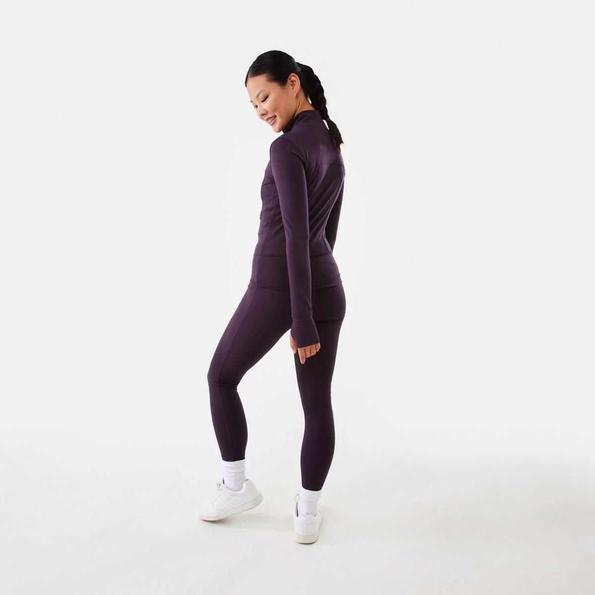 6 Active Womens Long Sleeve Ultrasoft Jacket Pur Raisin, 6 of 10