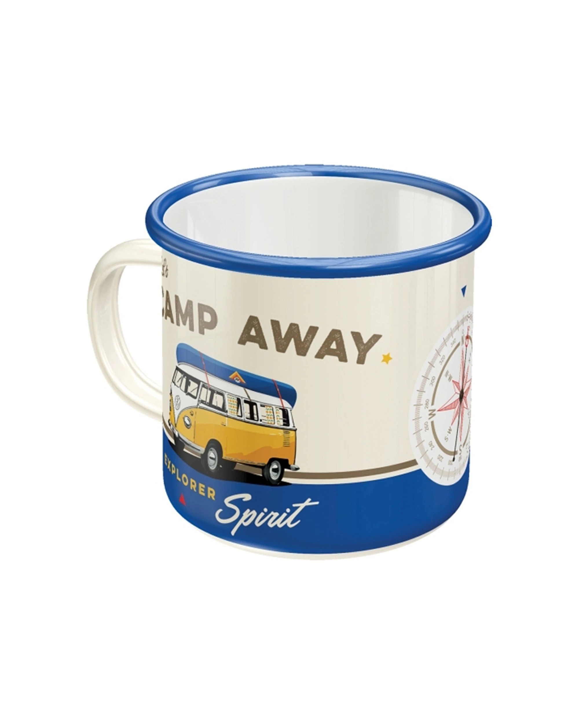 1 Nostalgic-Art Enamel Mug 360ml Mug -  VW Bulli Lets Camp Away - Multi, 1 of 4