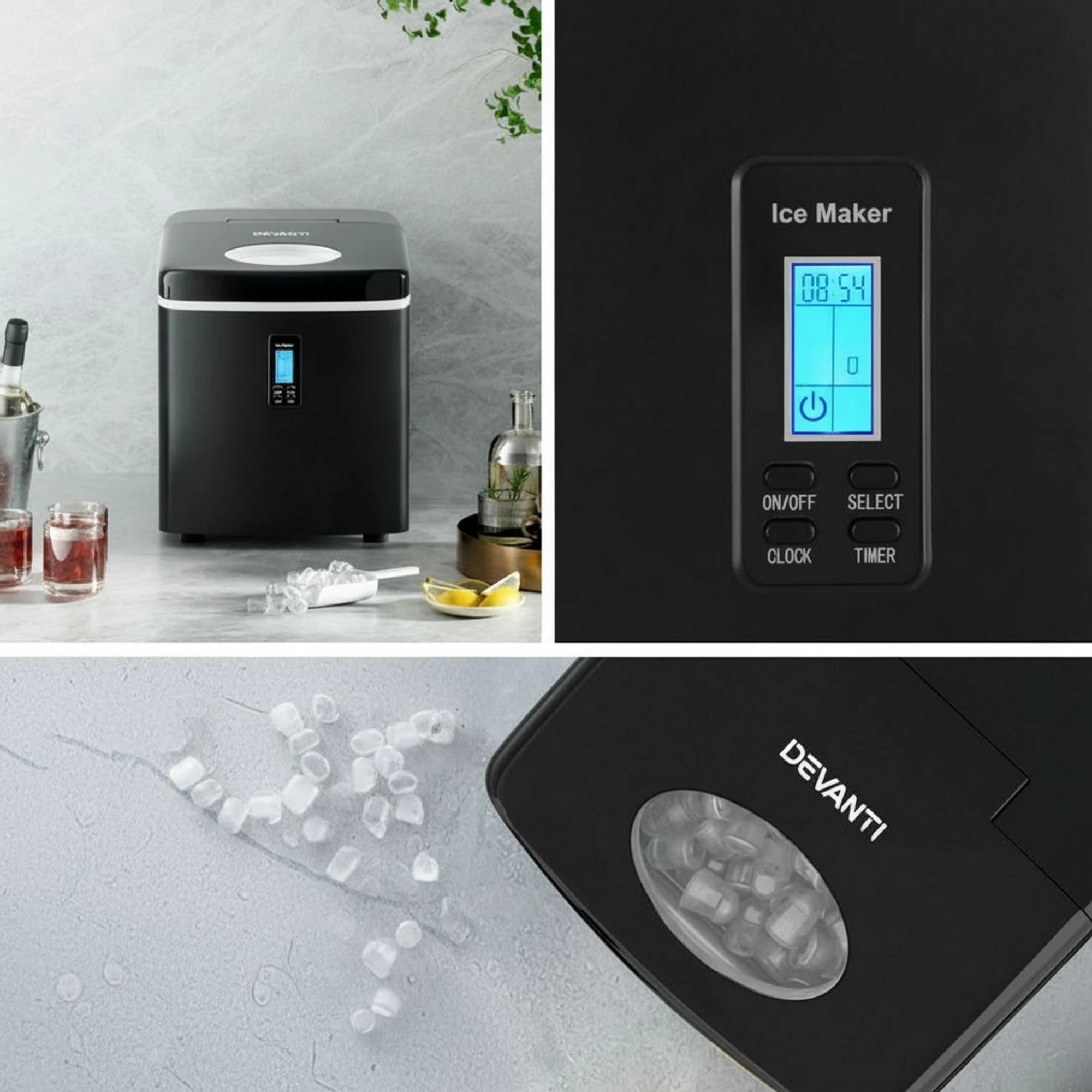6 Devanti 15kg Ice Maker Machine - Black, 6 of 8