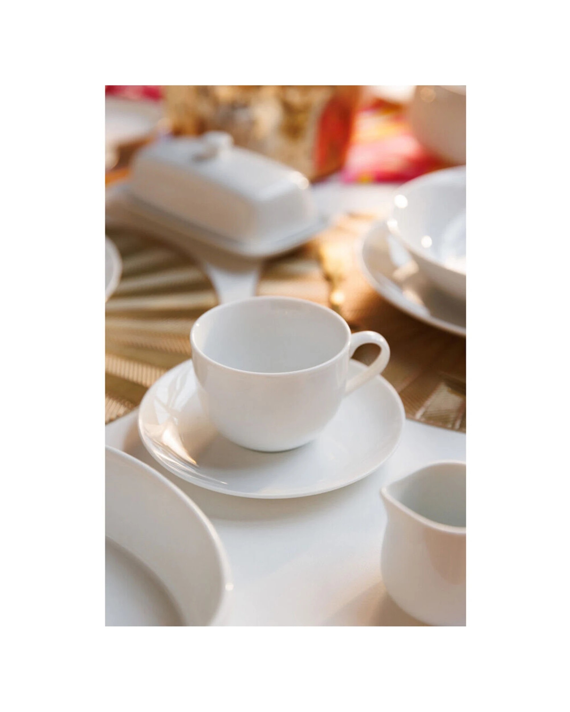 2 Mikasa 4pc Chalk Porcelain Tea Cups And Saucers Set 220ml - White, 2 of 6