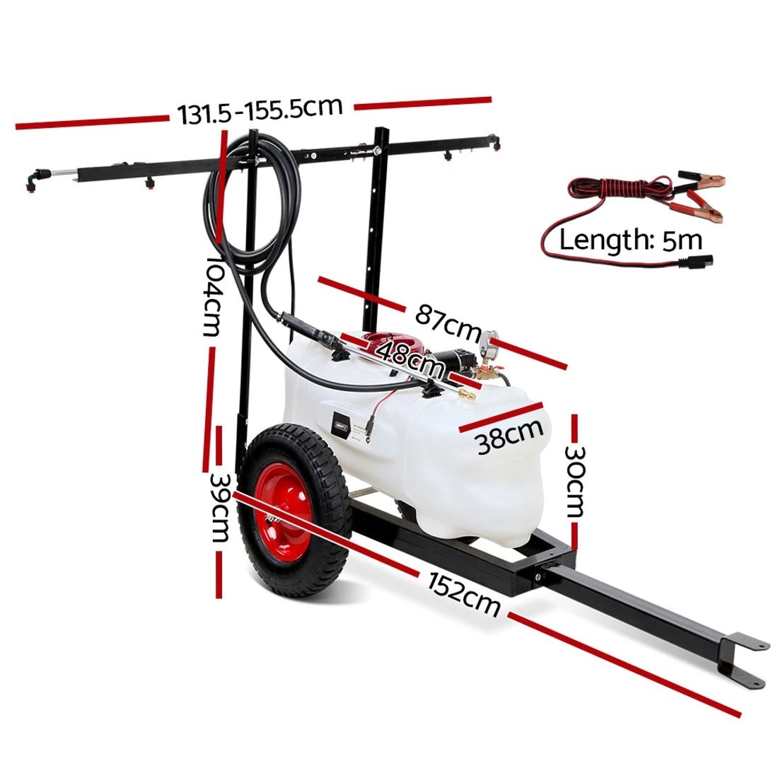 2 Giantz Weed Sprayer 60L Trailer 1.5M Boom Garden Spray - Multi, 2 of 8