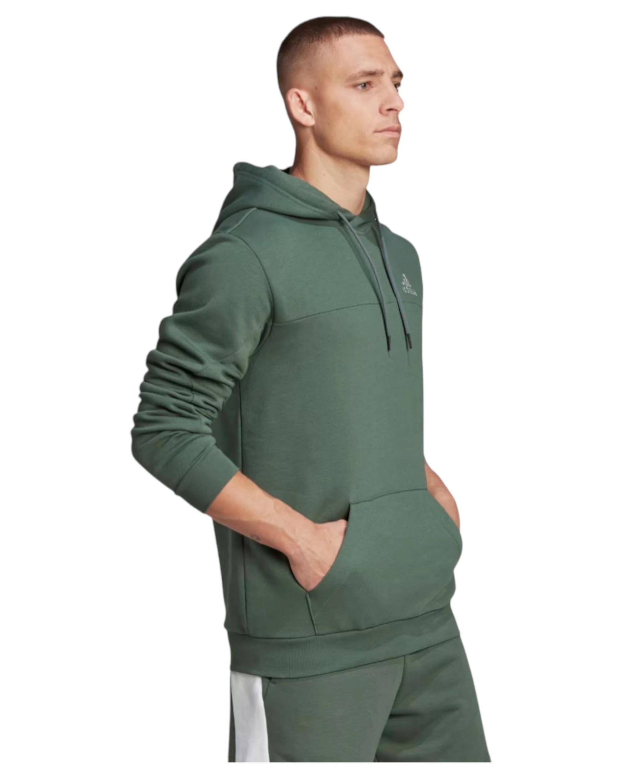 3 Adidas Mens Stadium Fleece Badge of Sport Green Hoodie GREEN, 3 of 5