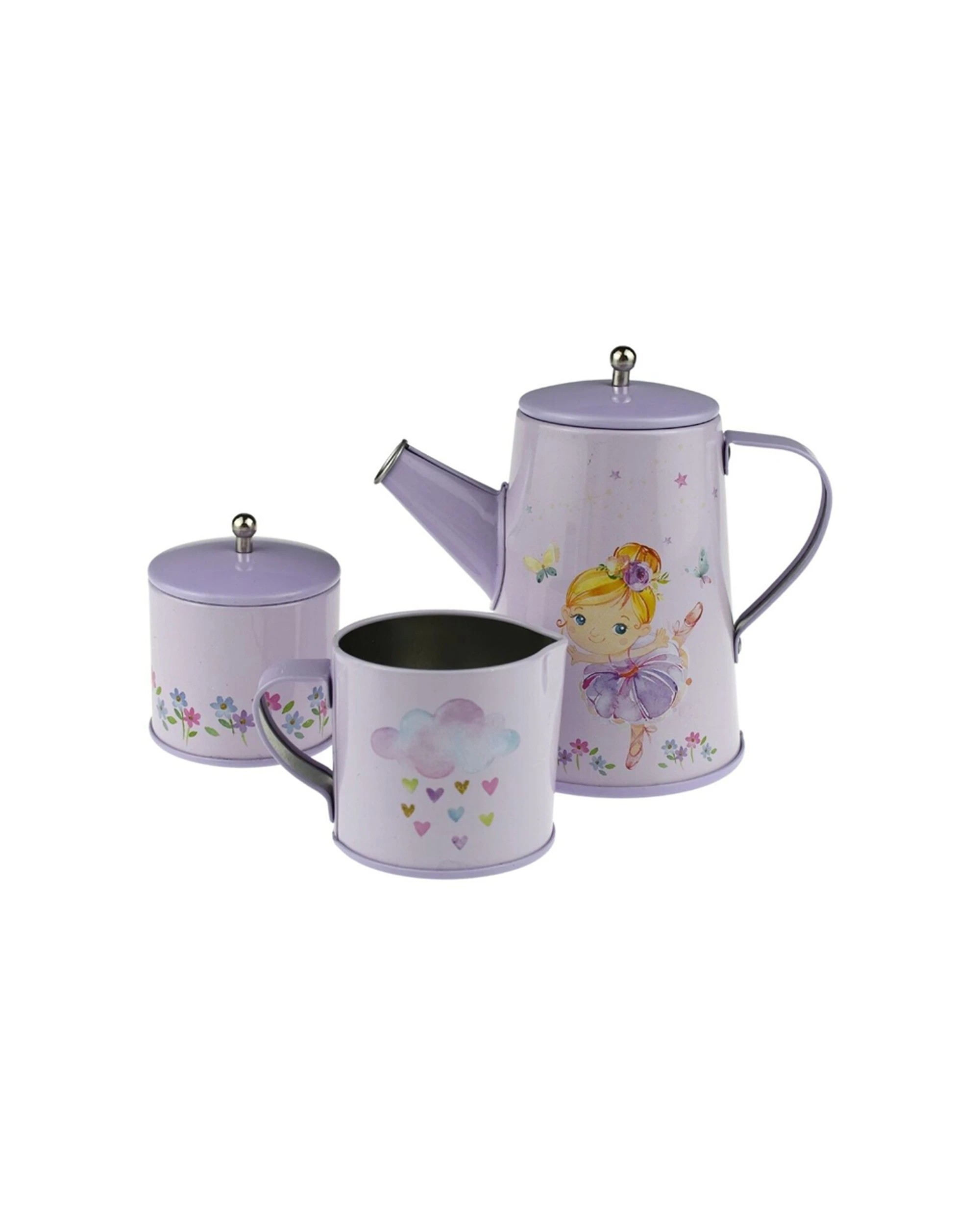 4 Kaper Kidz 13pc Ballerina Tin Tea Mug Set Kids Pretend Play Toy - Multi, 4 of 5