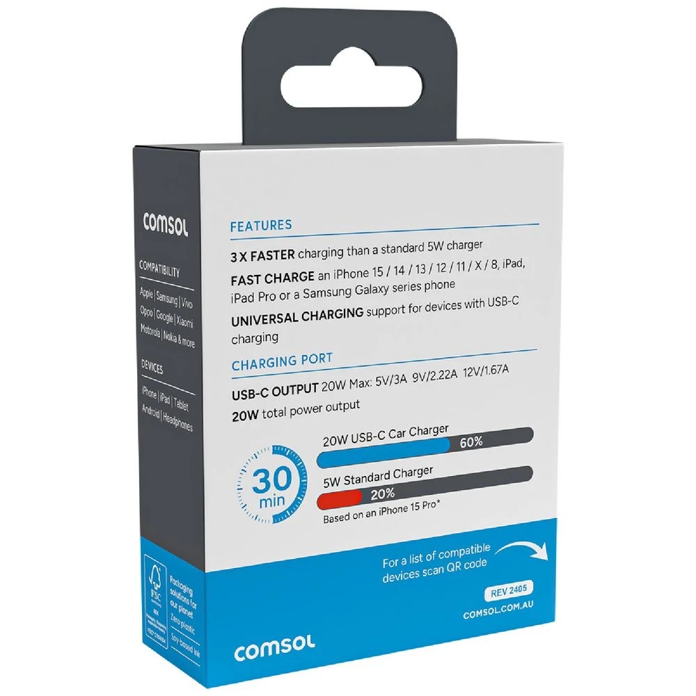 3 Comsol 20W USB-C Car Charger, 3 of 4