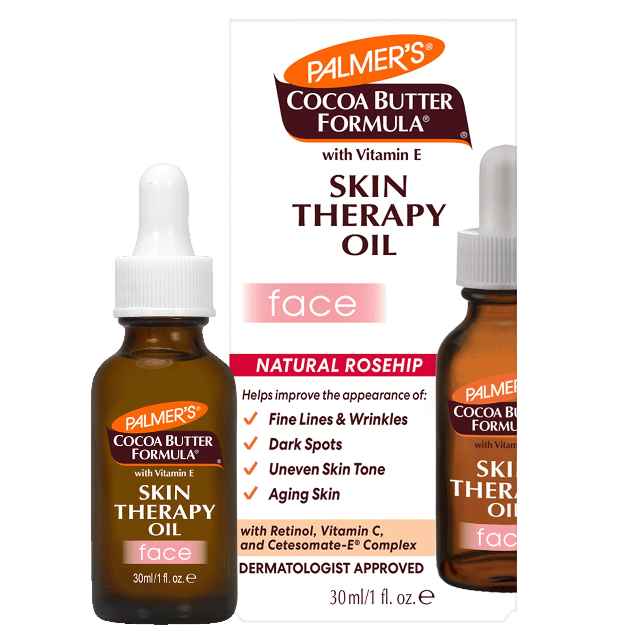 3 Palmer's Cocoa Butter Formula Skin Therapy Oil for Face 30ml - Retinol, Vitamin C, Vitamin E, Natural Rosehip and Cetesomate-E Complex, 3 of 5