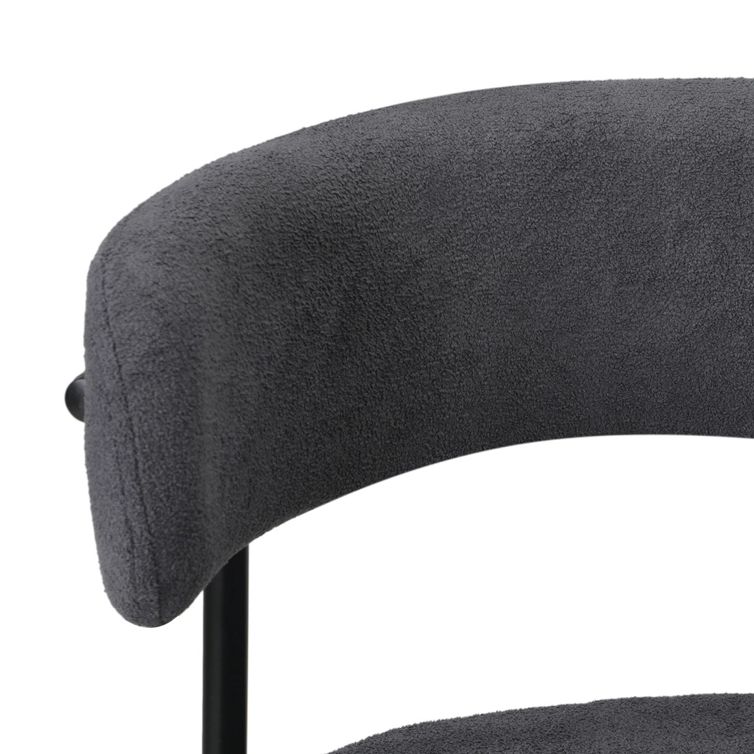 10 Oikiture 2x Dining Chair Round Boucle Kitchen Lounge Seats Backrest
 - Grey, 10 of 10