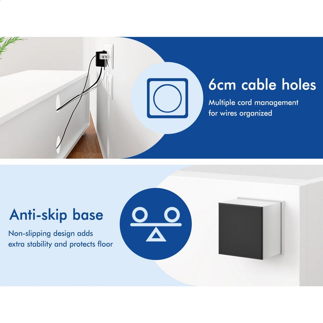 5 Alfordson Entertainment Unit TV Cabinet Stand 120cm Storage Drawer - White, 5 of 10