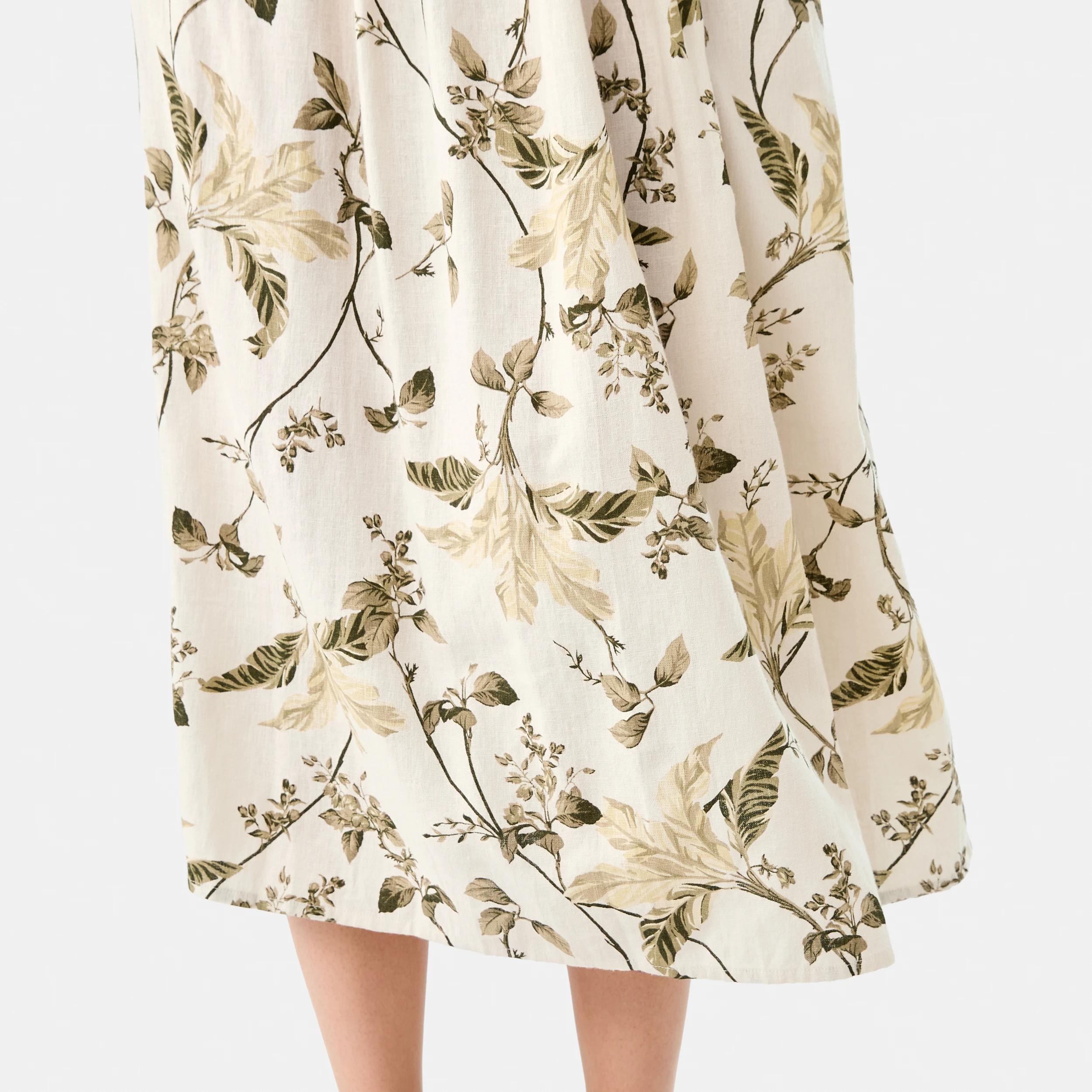 9 Sleeveless Cross Back Midi Dress TROPICAL BURNT OLIVE, 9 of 9