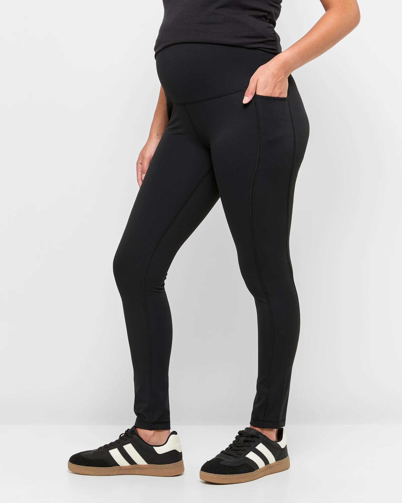 3 Target Maternity Active 7/8 Length Studio Soft Leggings BLACK, 3 of 5