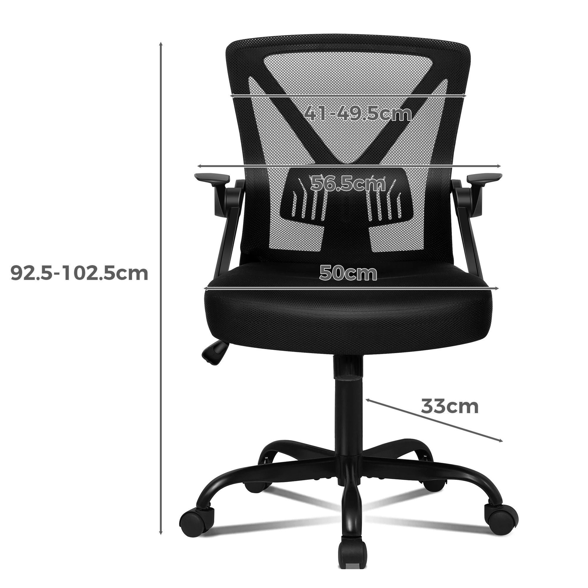 9 Alfordson Mesh Office Chair Executive Fabric Seat Gaming Racing Tilt Computer - Black, 9 of 10