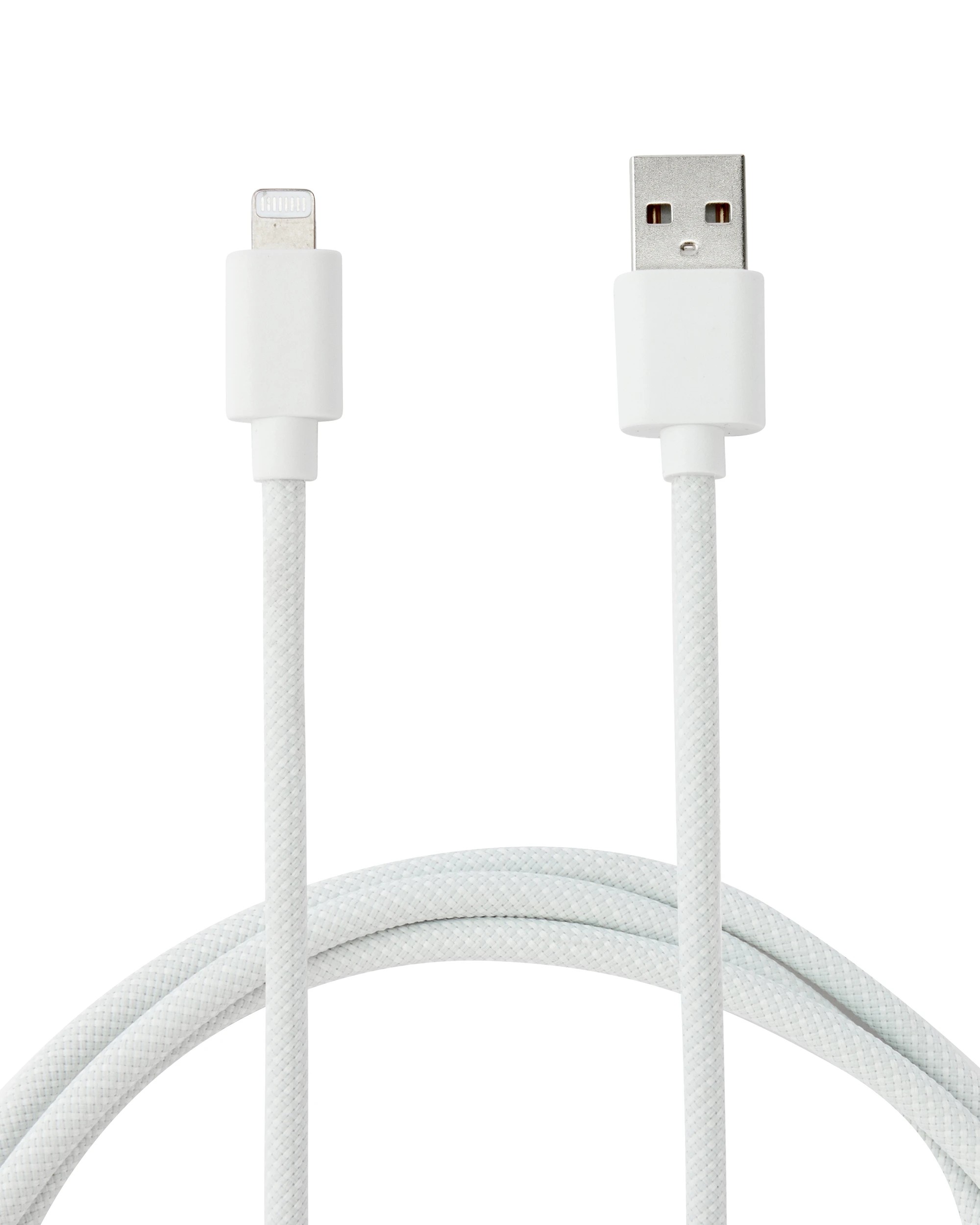 1 USB-A to Lightning Braided Cable - 1m, White, 1 of 4