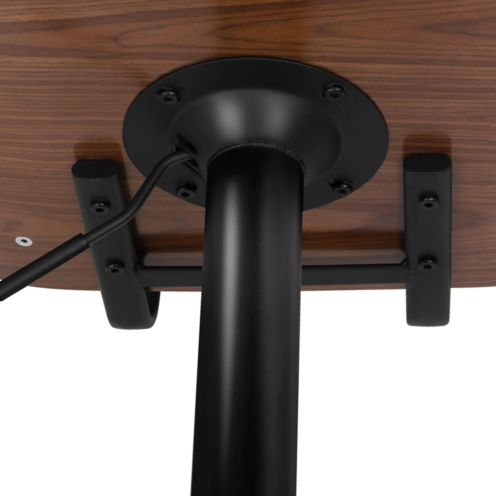 5 Alfordson 4x Bar Stool Kitchen Swivel Chair Wooden Leather Gas Lift - Black, 5 of 9