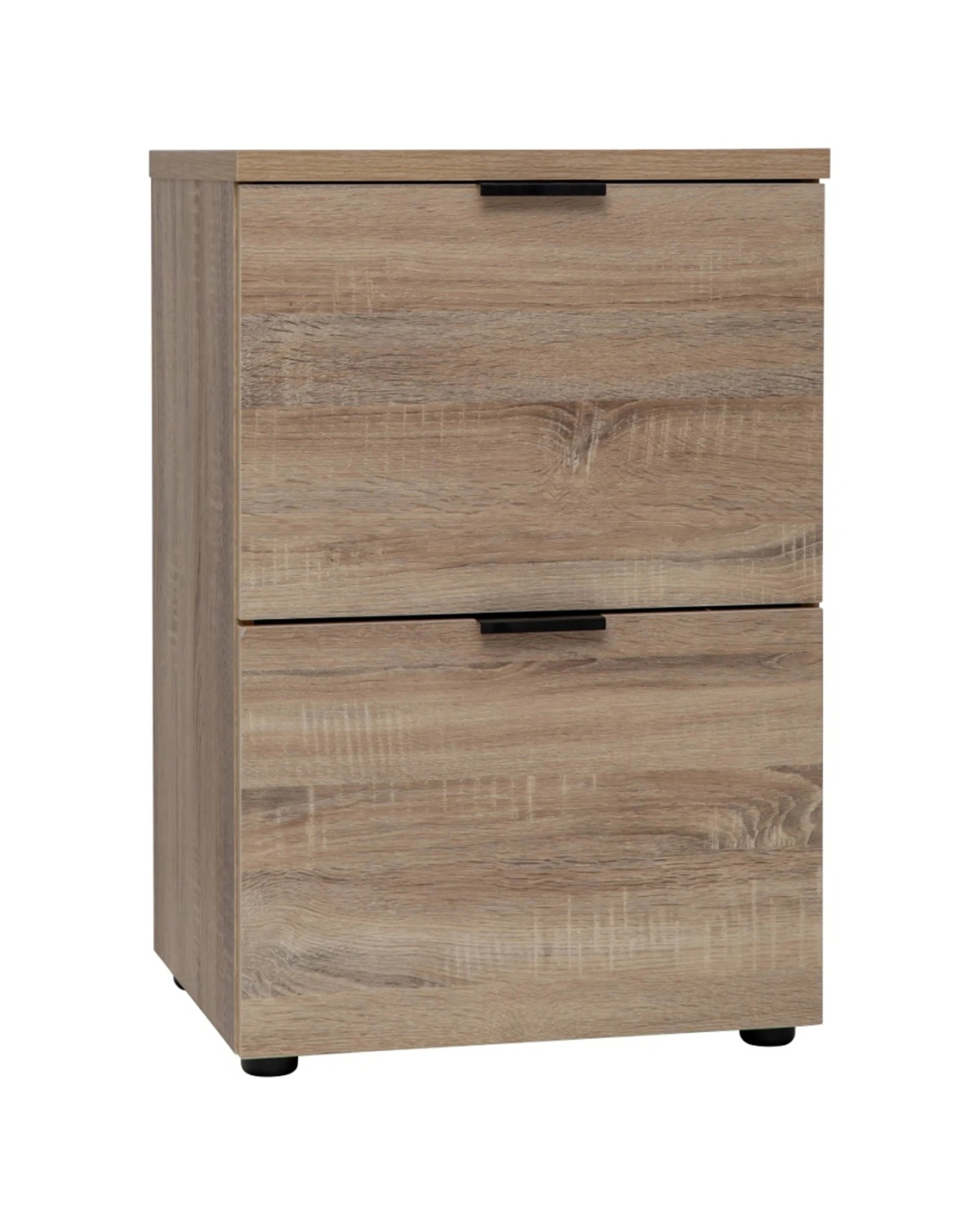 1 Alpine Bay Rico 2 Drawer Filing Cabinet Office Storage Unit Light Sonoma Oak - Brown, 1 of 8